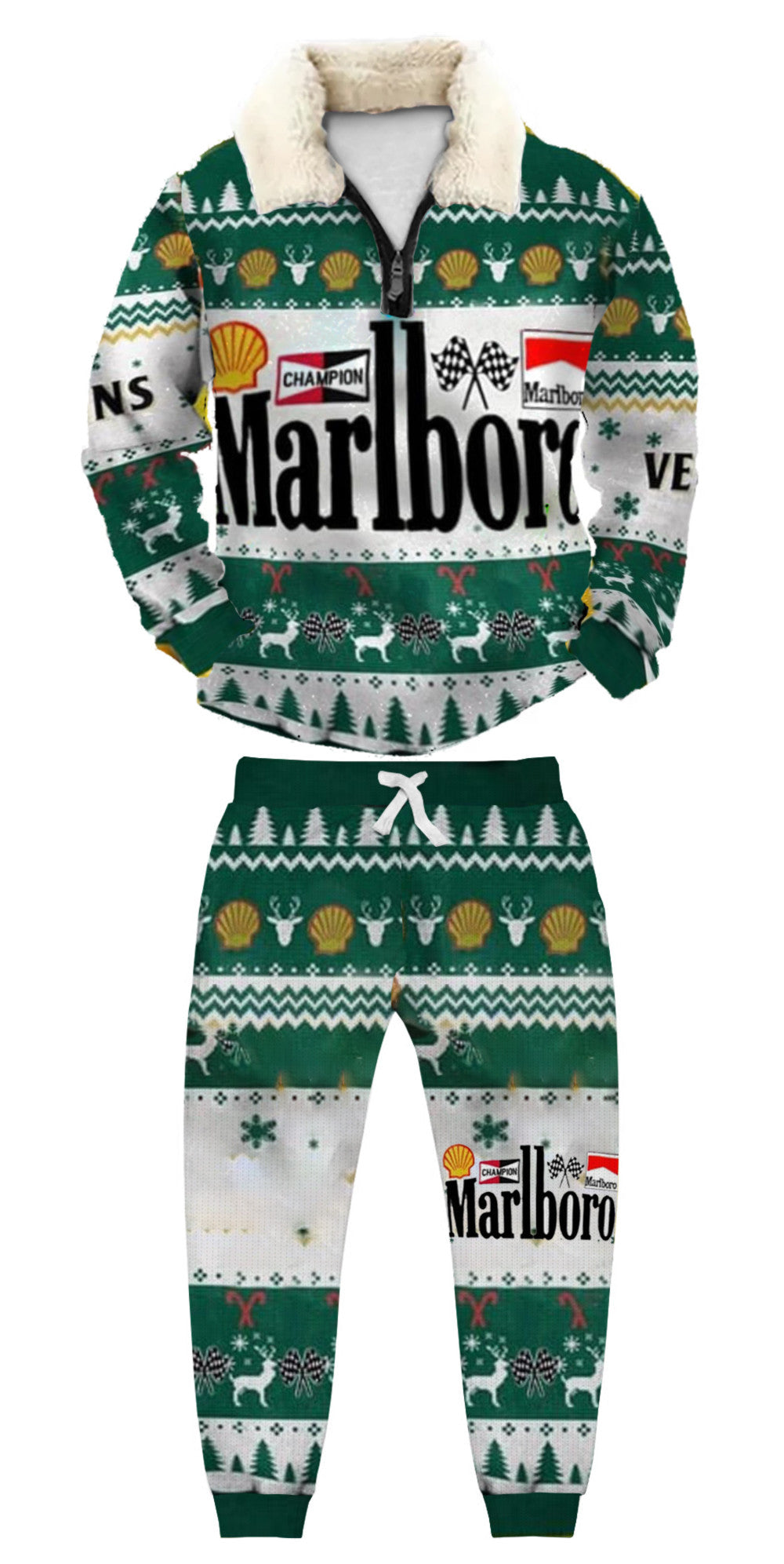 Christmas Ugly Quarter Zip Sweatshirt & Sweatpant Set Edition040