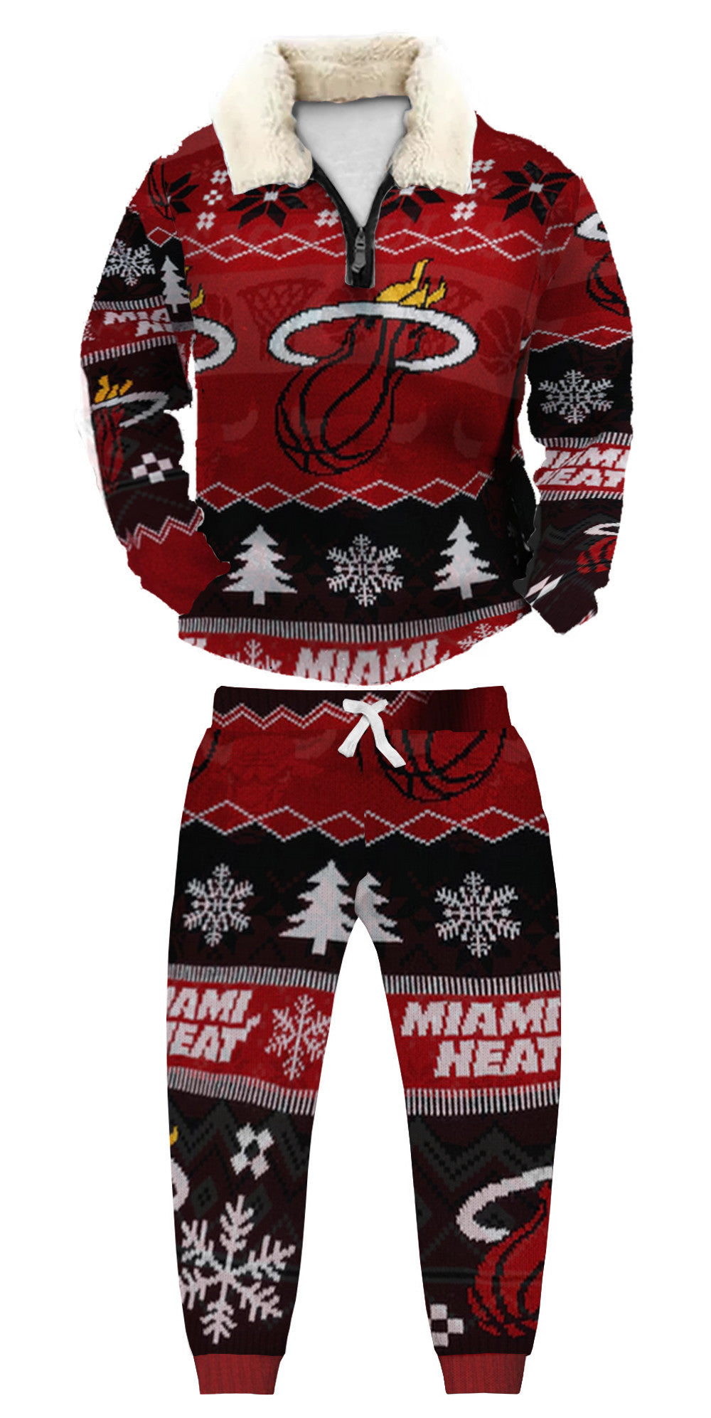 Christmas Ugly Quarter Zip Sweatshirt & Sweatpant Set Edition043