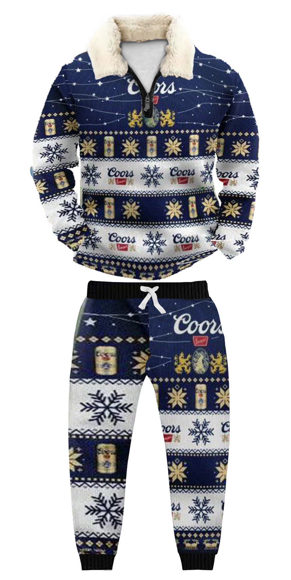 Christmas Ugly Quarter Zip Sweatshirt & Sweatpant Set Edition048