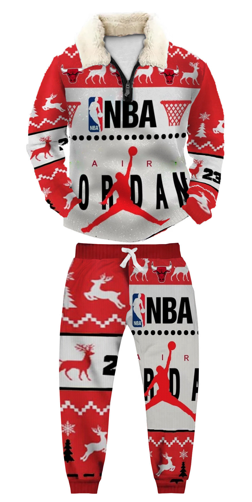 Christmas Ugly Quarter Zip Sweatshirt & Sweatpant Set Edition049