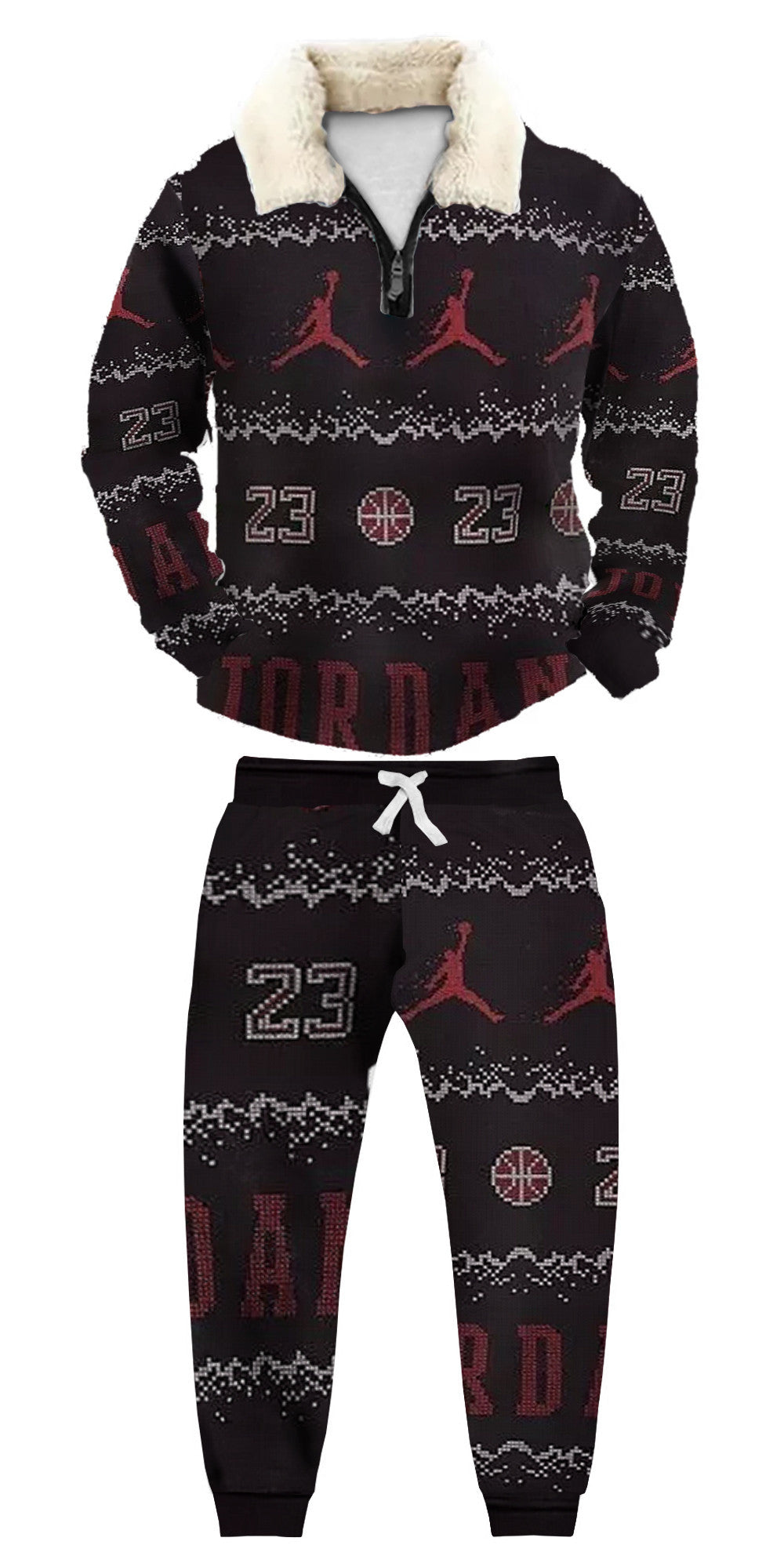 Christmas Ugly Quarter Zip Sweatshirt & Sweatpant Set Edition052