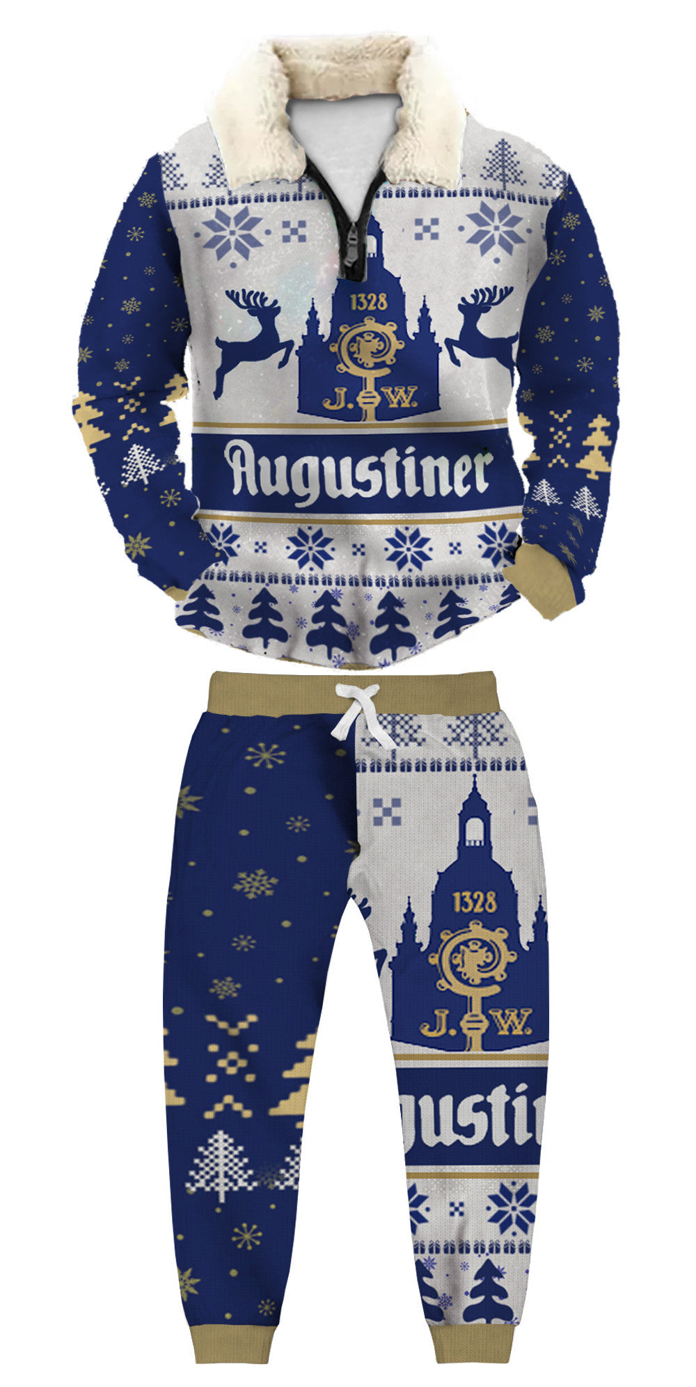 Christmas Ugly Quarter Zip Sweatshirt & Sweatpant Set Edition062
