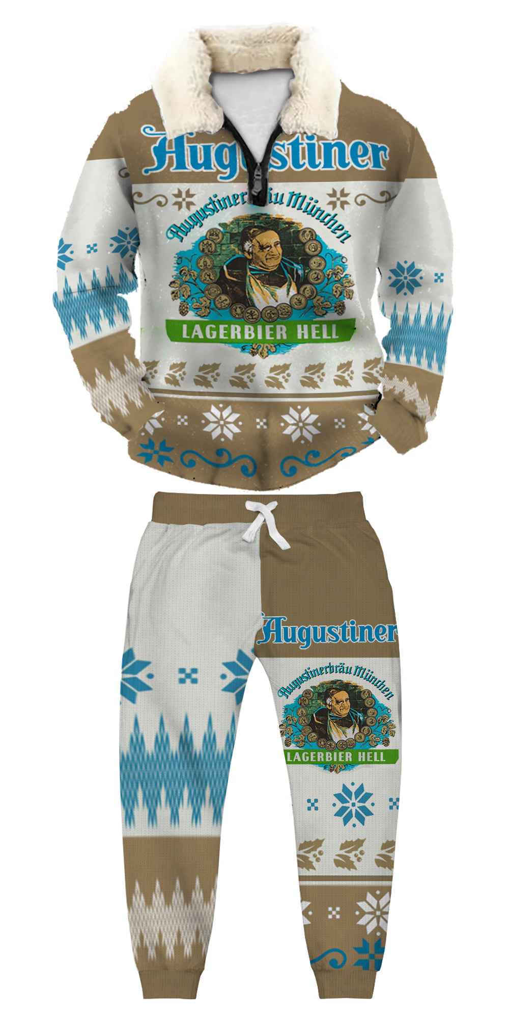 Christmas Ugly Quarter Zip Sweatshirt & Sweatpant Set Edition065