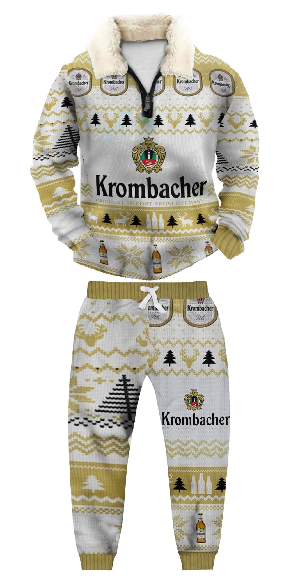 Christmas Ugly Quarter Zip Sweatshirt & Sweatpant Set Edition066