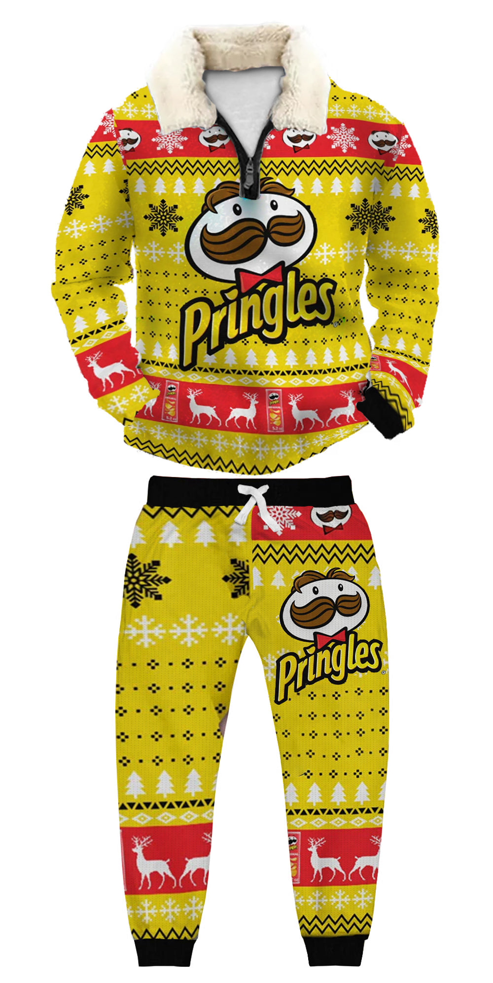 Christmas Ugly Quarter Zip Sweatshirt & Sweatpant Set Edition067