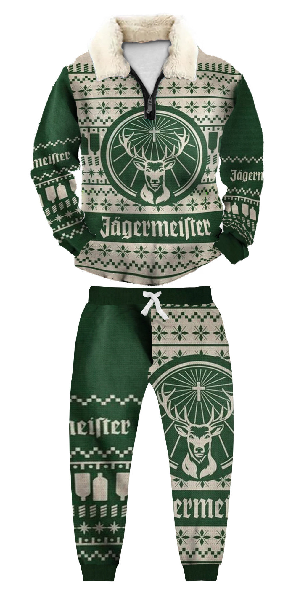 Christmas Ugly Quarter Zip Sweatshirt & Sweatpant Set Edition069