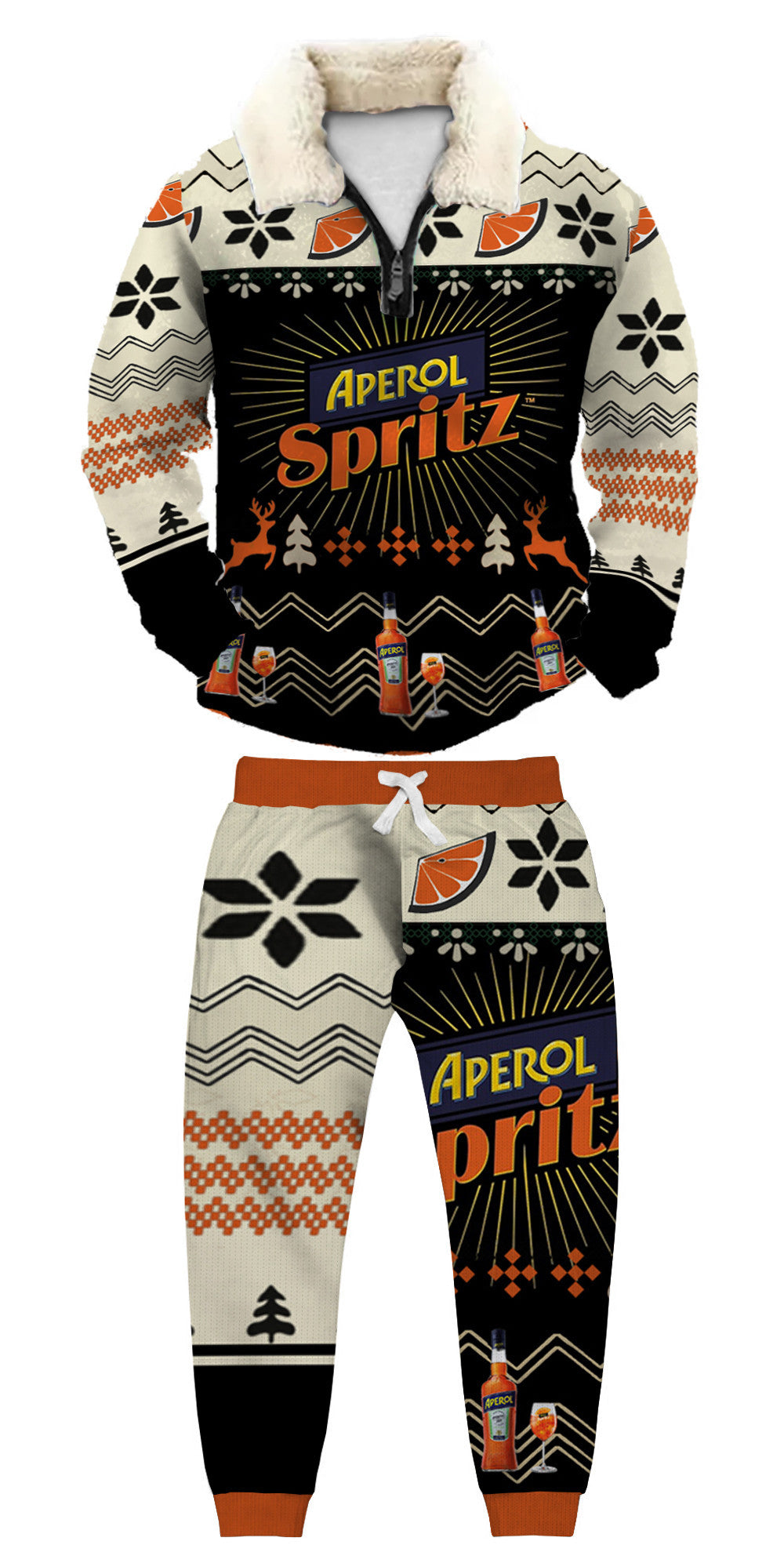 Christmas Ugly Quarter Zip Sweatshirt & Sweatpant Set Edition070