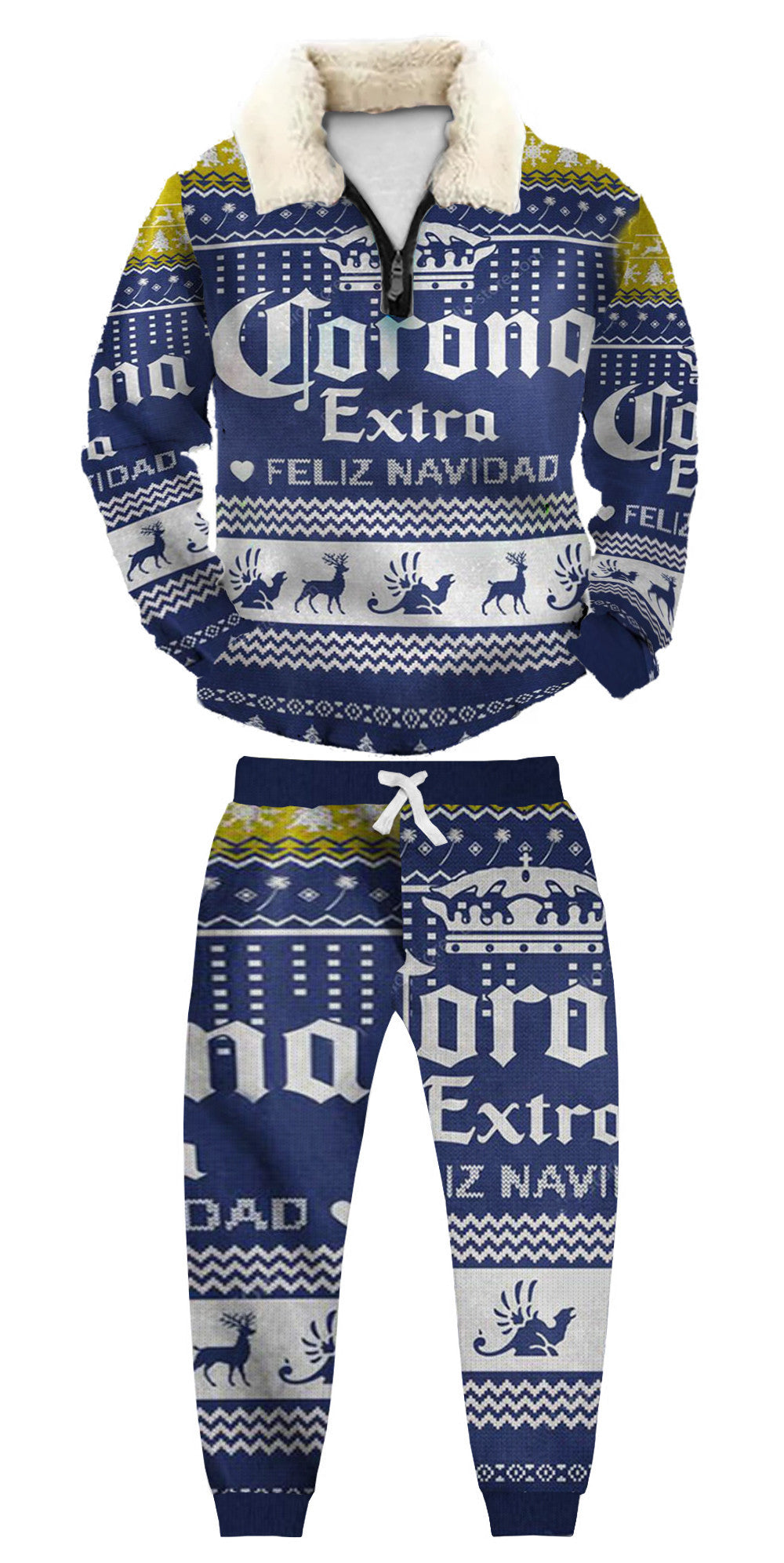 Christmas Ugly Quarter Zip Sweatshirt & Sweatpant Set Edition071