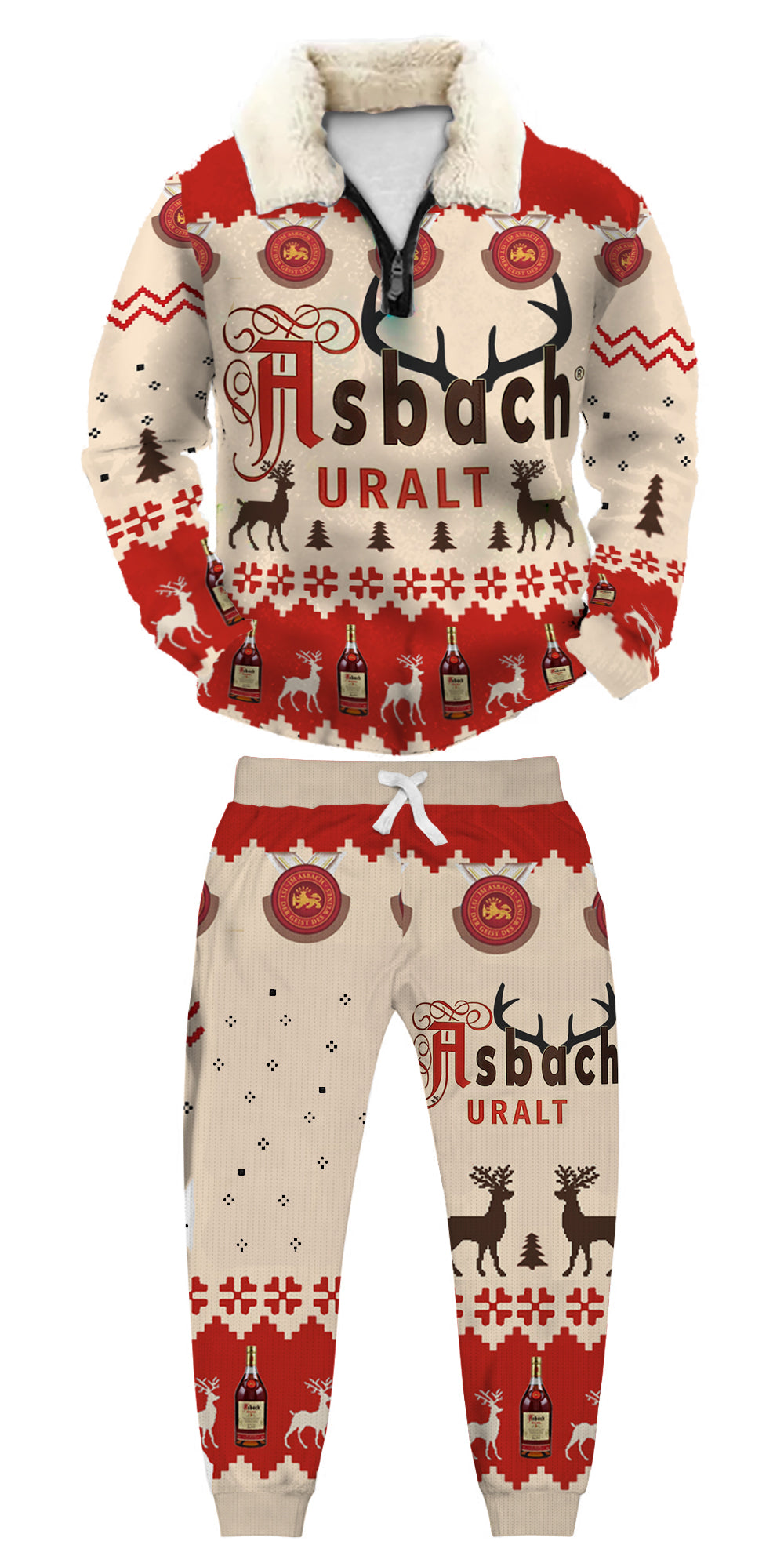 Christmas Ugly Quarter Zip Sweatshirt & Sweatpant Set Edition072