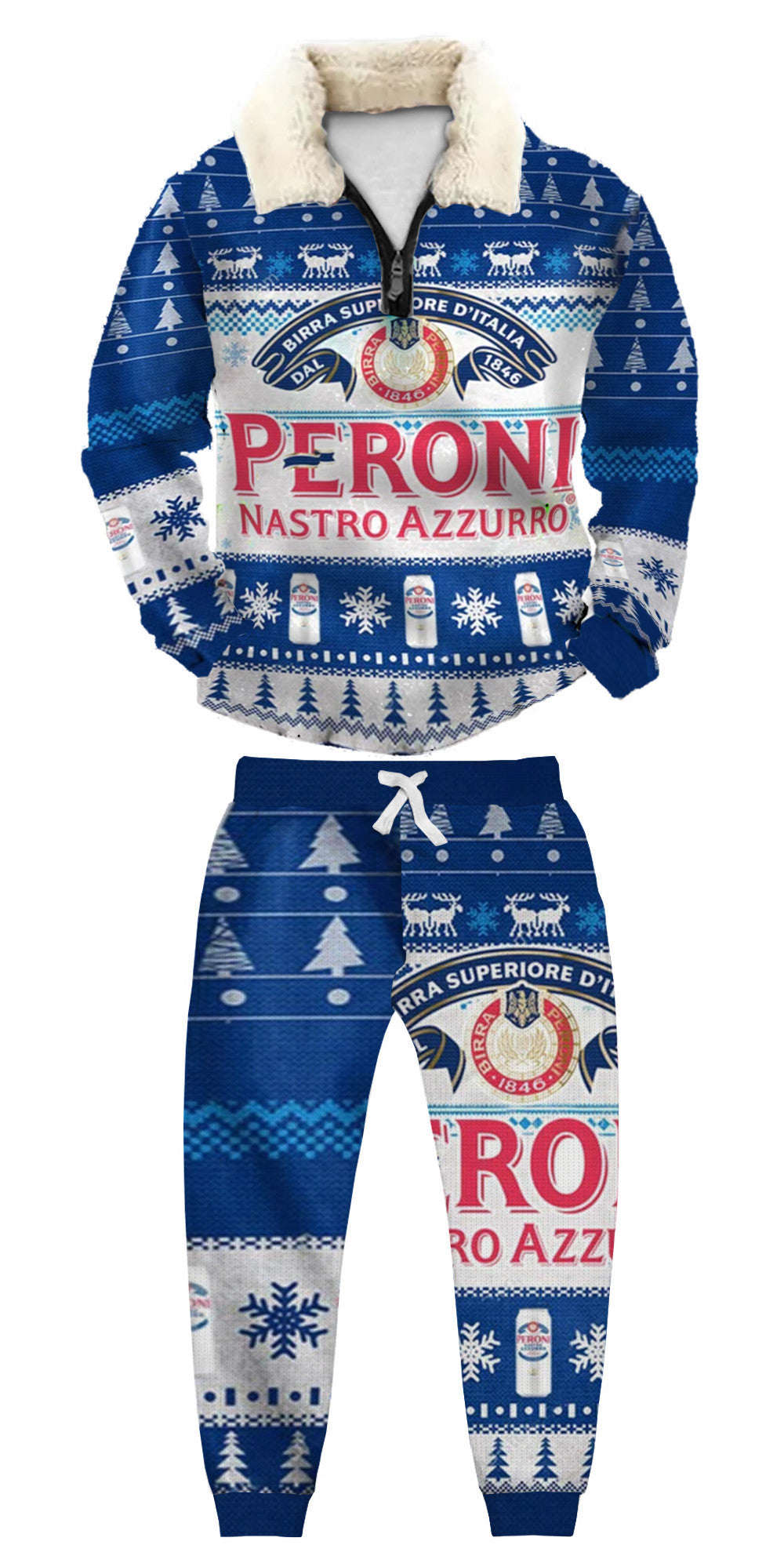 Christmas Ugly Quarter Zip Sweatshirt & Sweatpant Set Edition075