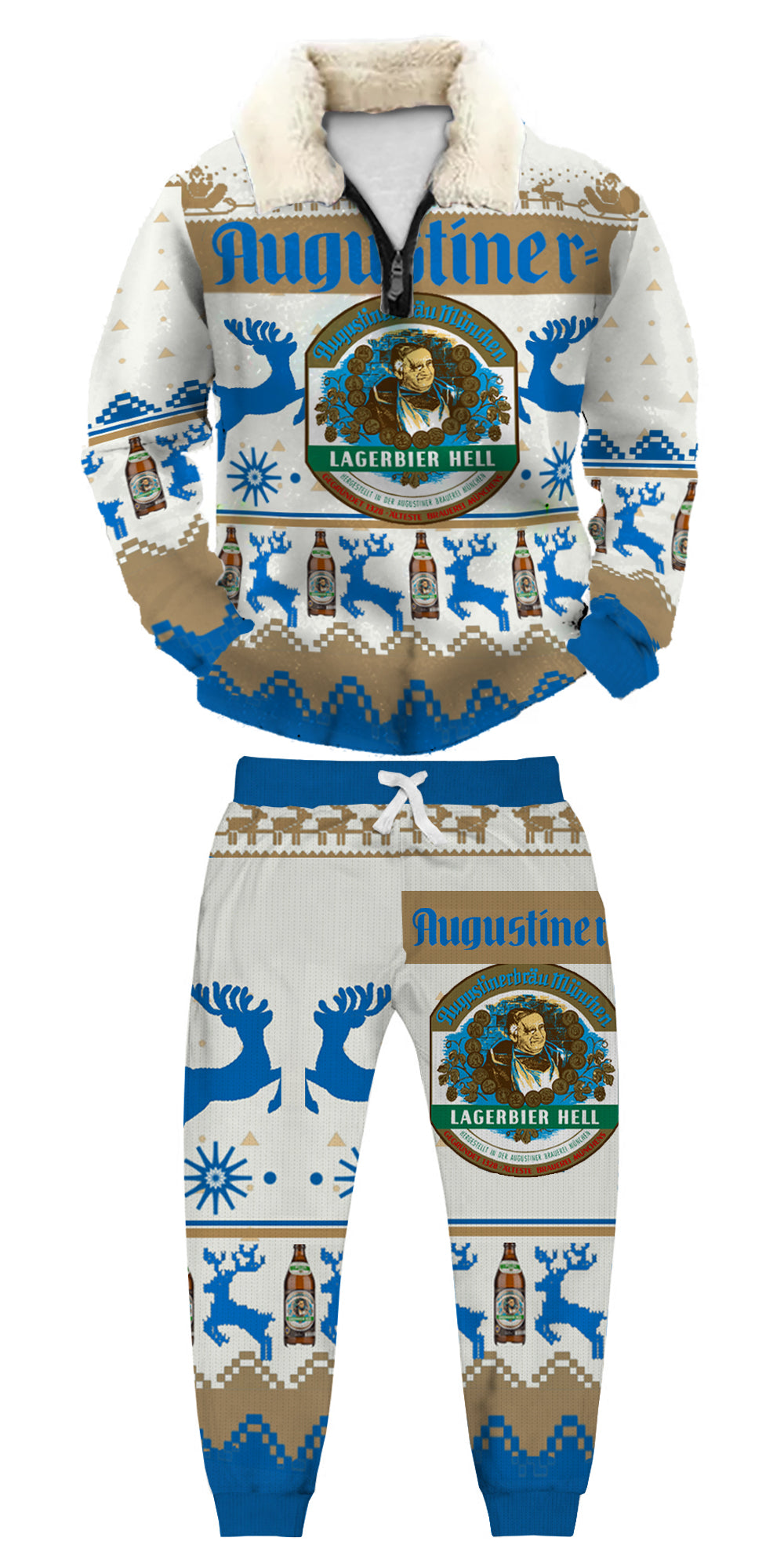 Christmas Ugly Quarter Zip Sweatshirt & Sweatpant Set Edition077
