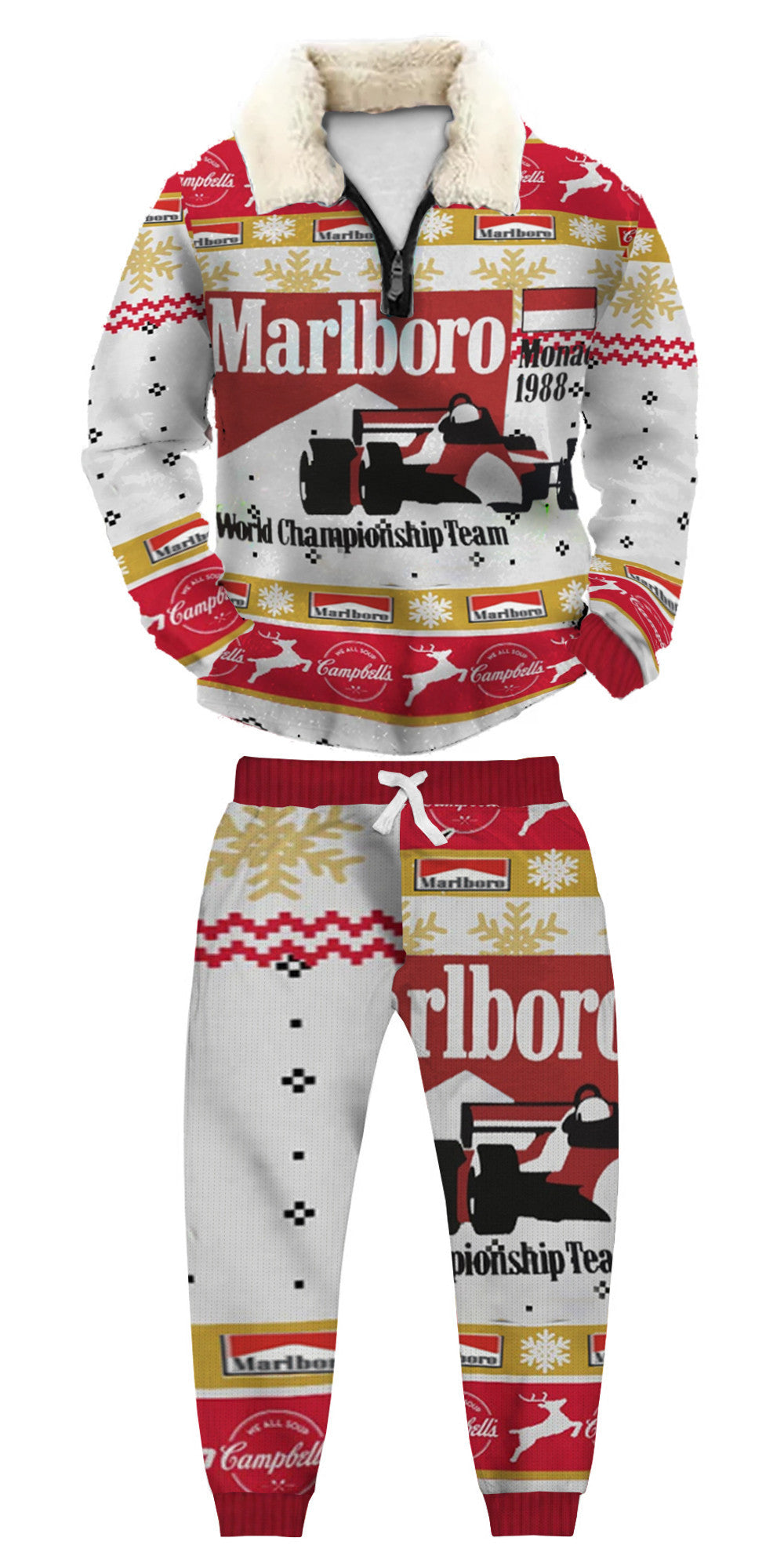 Christmas Ugly Quarter Zip Sweatshirt & Sweatpant Set Edition078