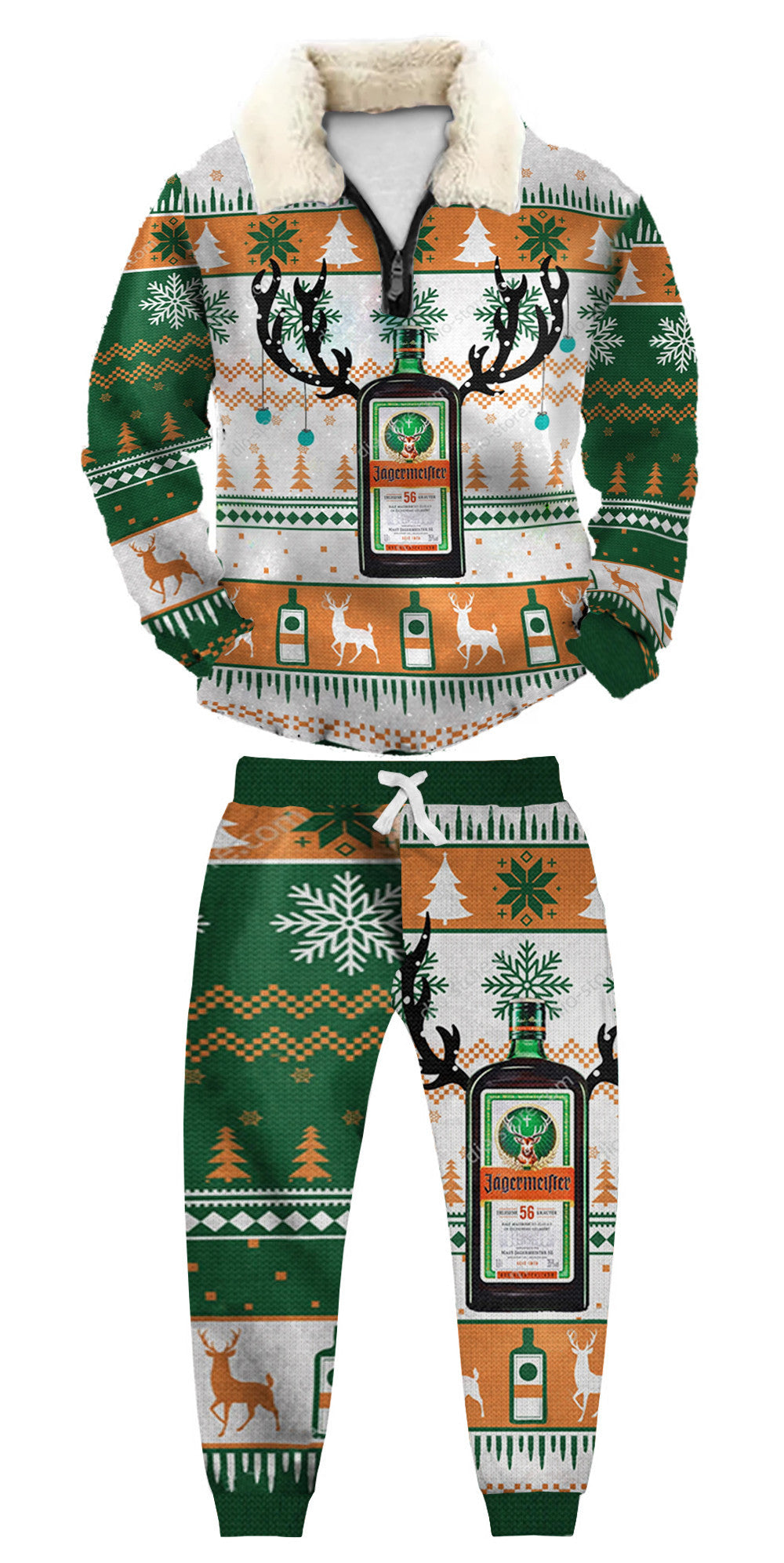Christmas Ugly Quarter Zip Sweatshirt & Sweatpant Set Edition079