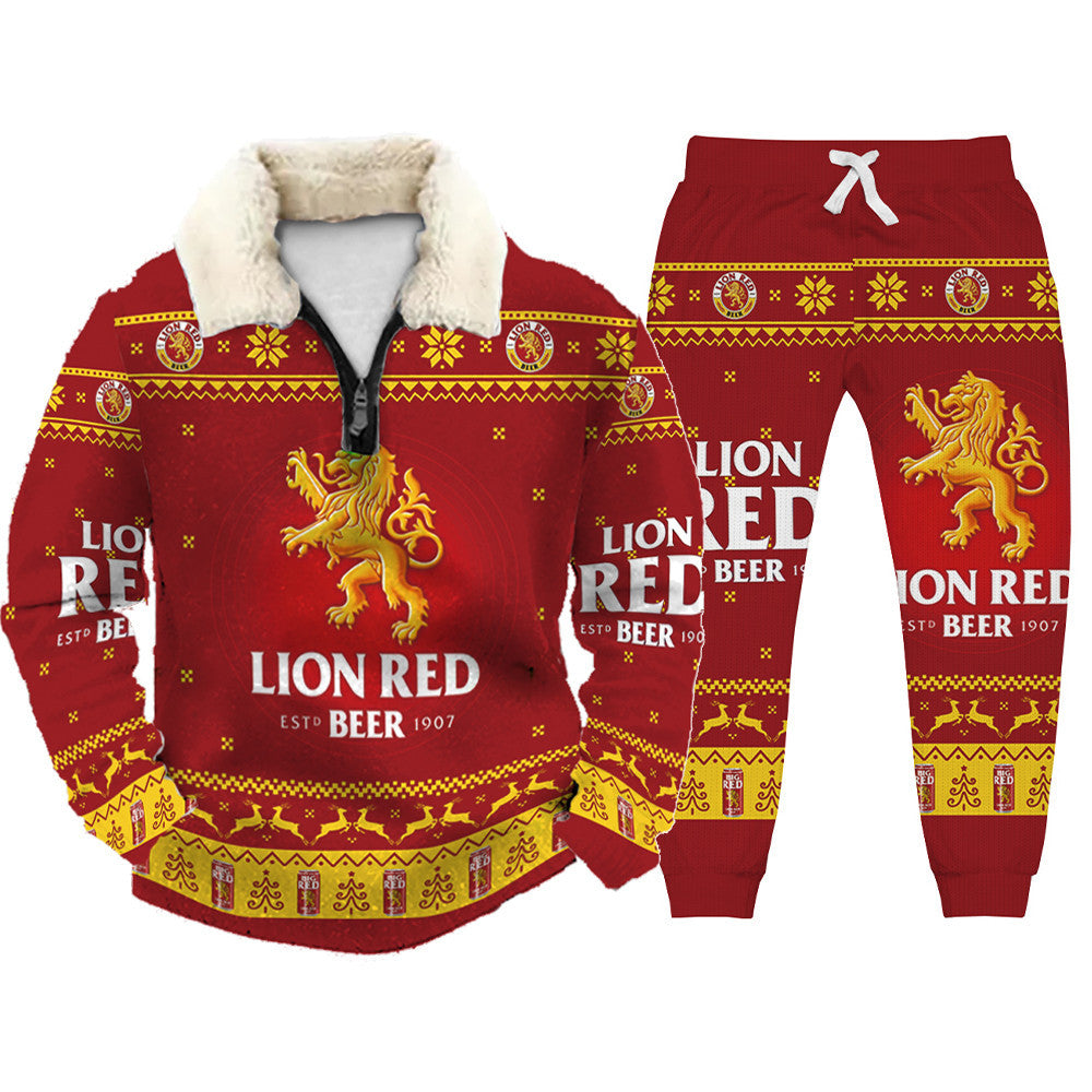 Christmas Ugly Quarter Zip Sweatshirt & Sweatpant Set Edition081
