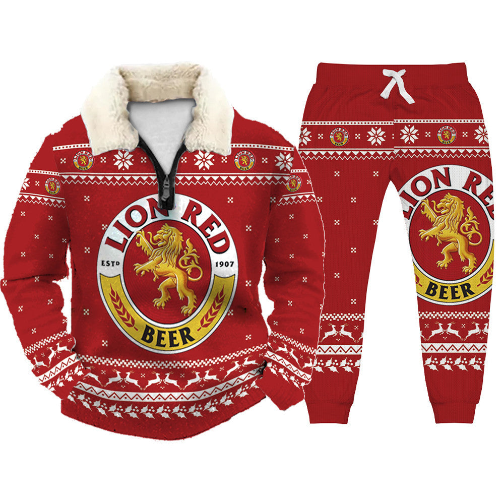 Christmas Ugly Quarter Zip Sweatshirt & Sweatpant Set Edition082