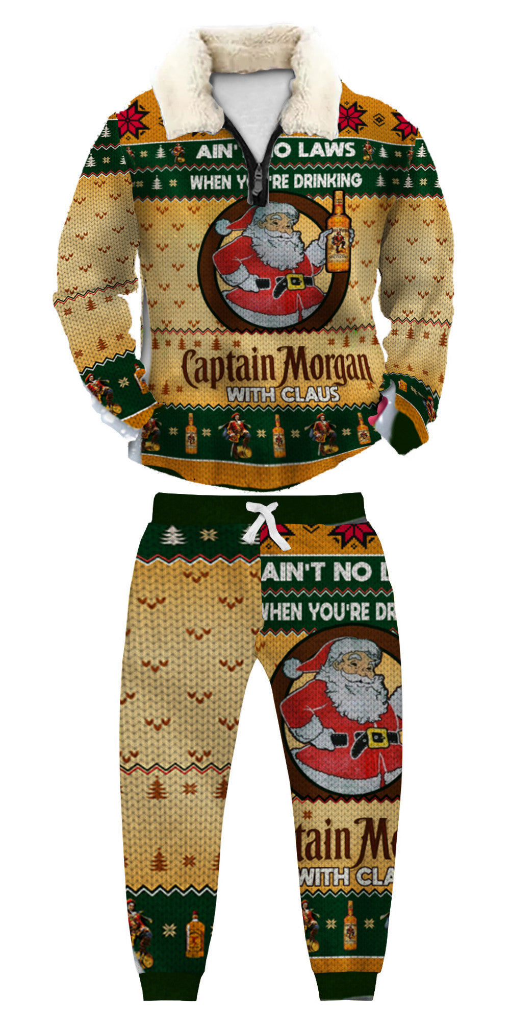 Christmas Ugly Quarter Zip Sweatshirt & Sweatpant Set Edition085
