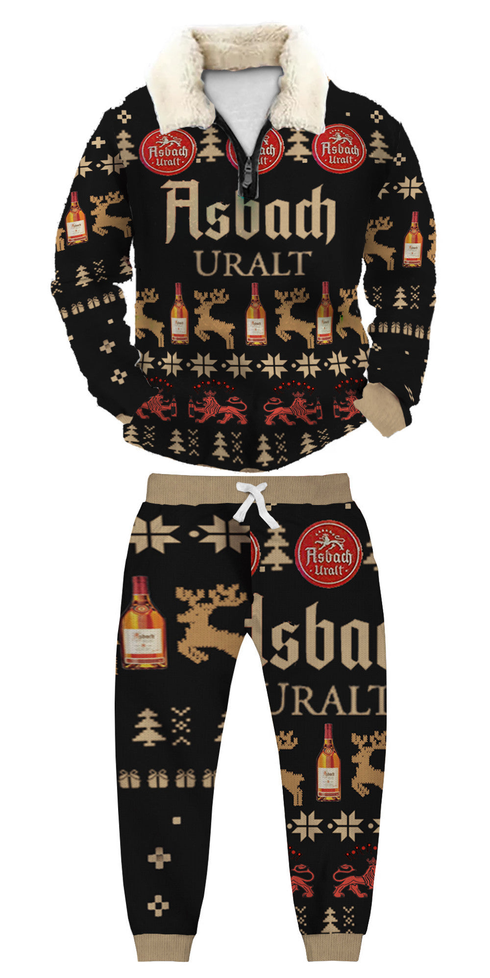 Christmas Ugly Quarter Zip Sweatshirt & Sweatpant Set Edition086