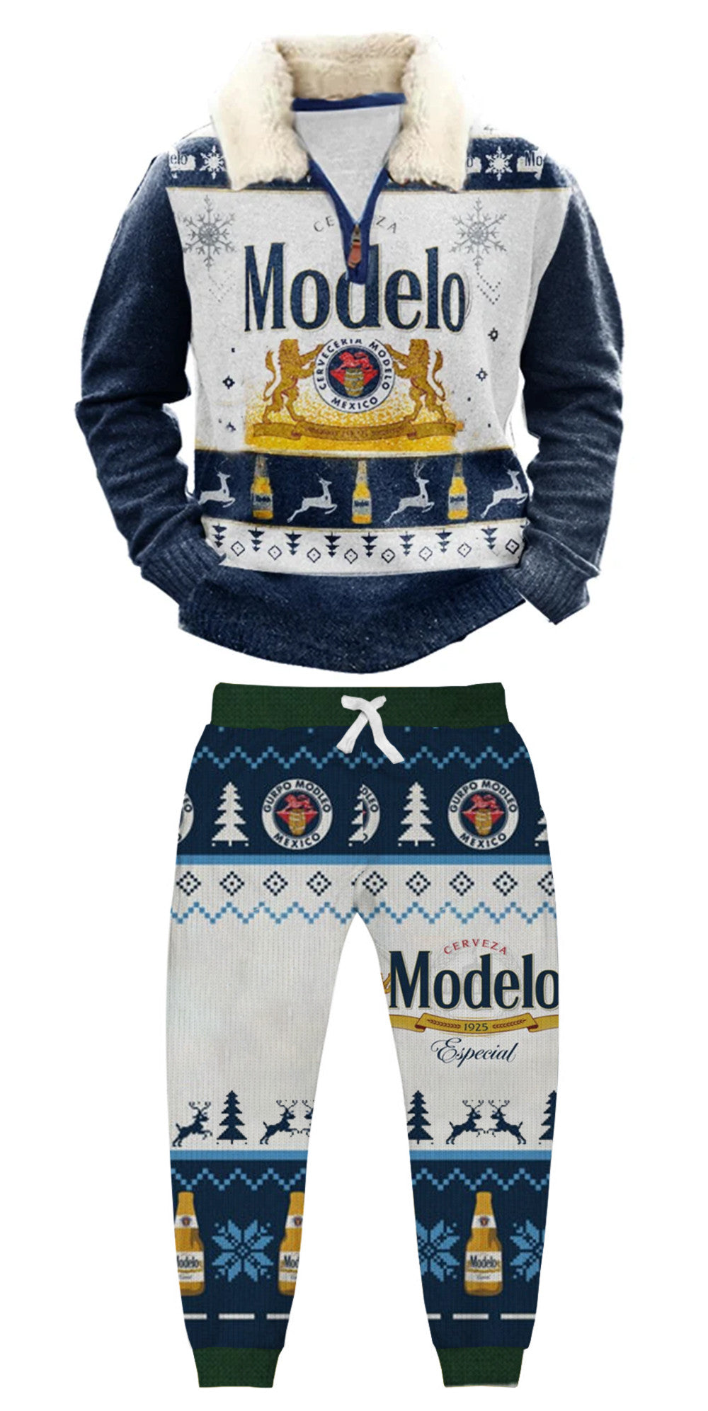 Christmas Ugly Quarter Zip Sweatshirt & Sweatpant Set Edition088