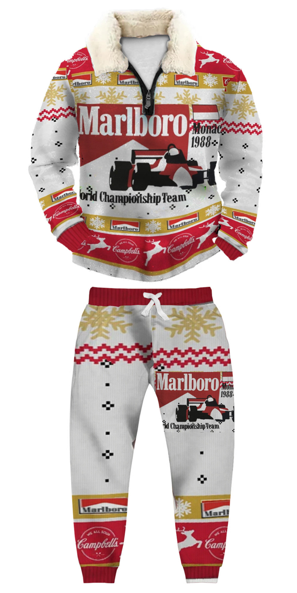 Christmas Ugly Quarter Zip Sweatshirt & Sweatpant Set Edition089
