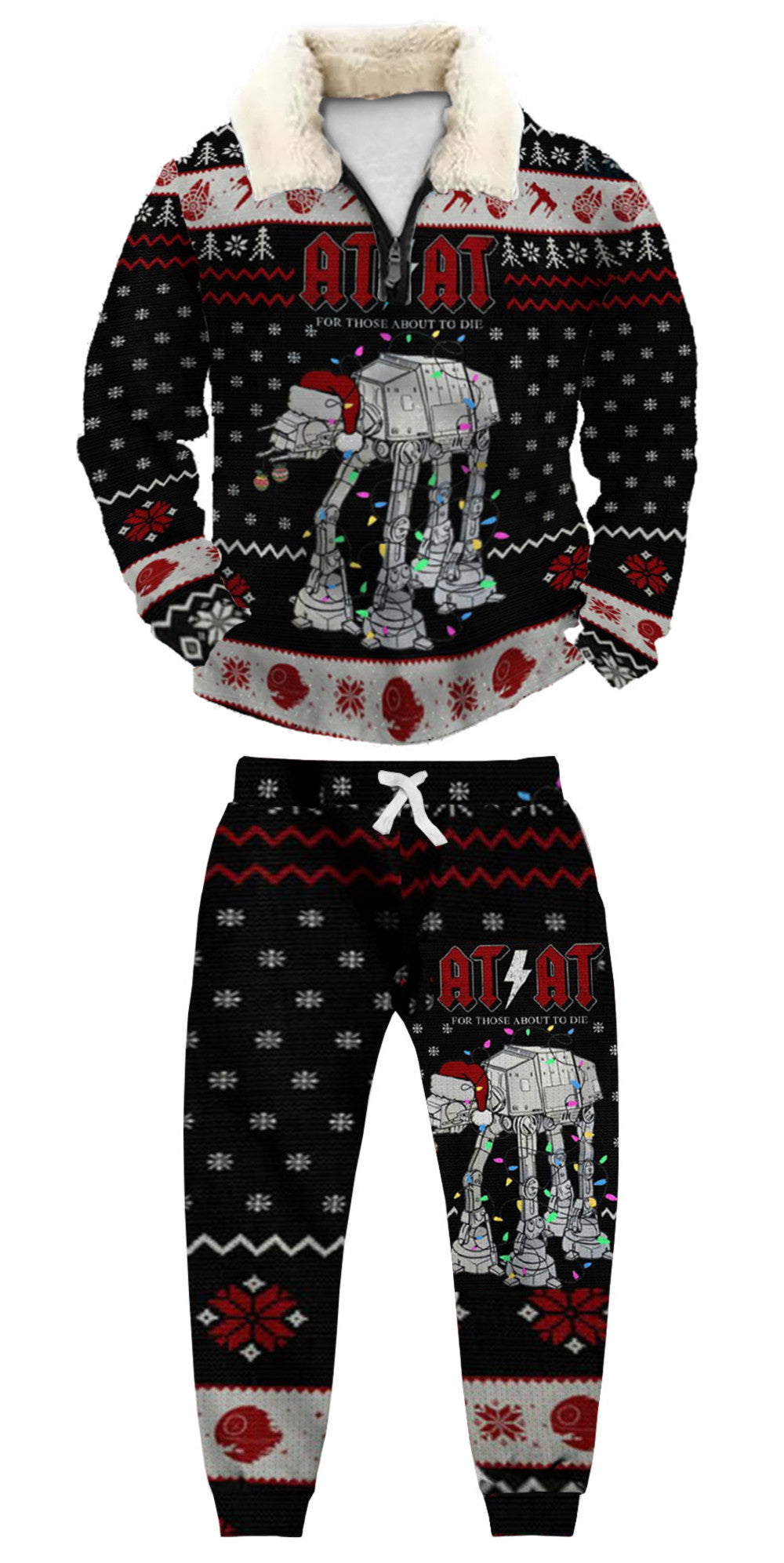 Christmas Ugly Quarter Zip Sweatshirt & Sweatpant Set Edition090