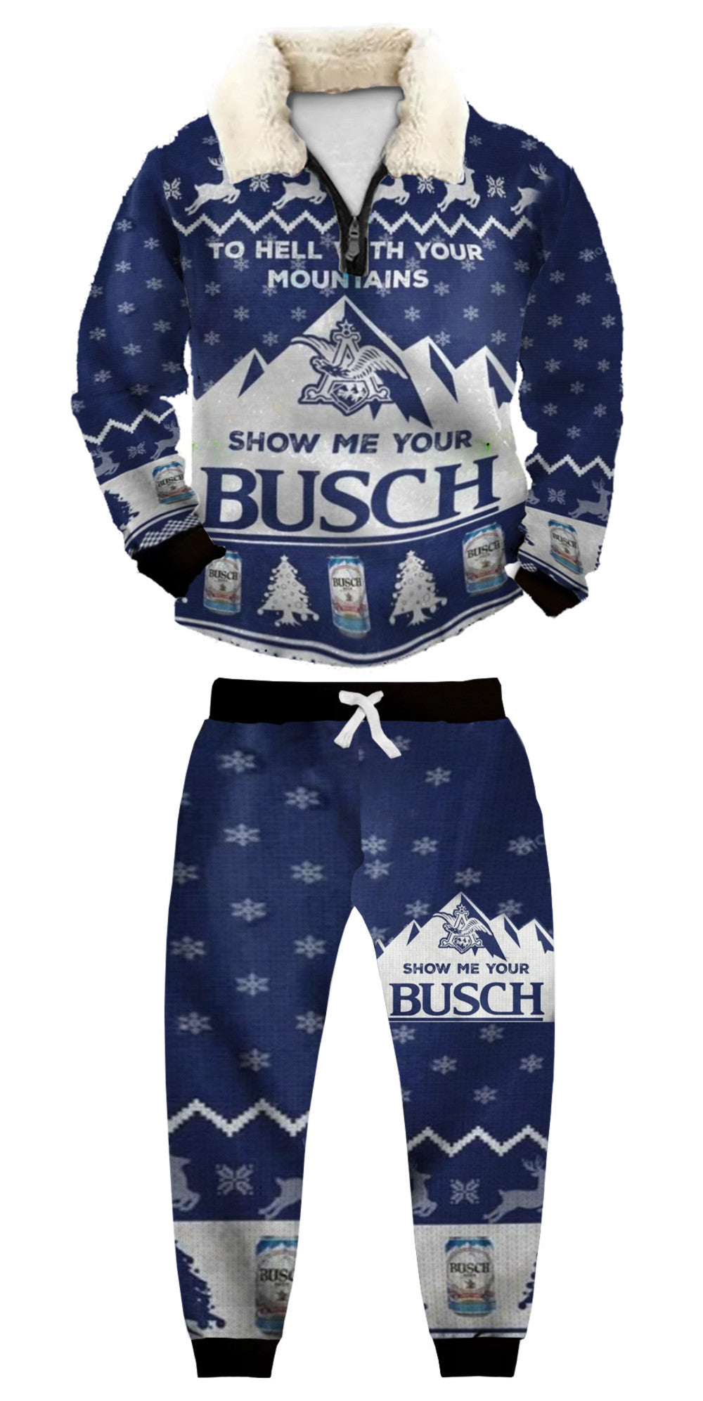 Christmas Ugly Quarter Zip Sweatshirt & Sweatpant Set Edition091