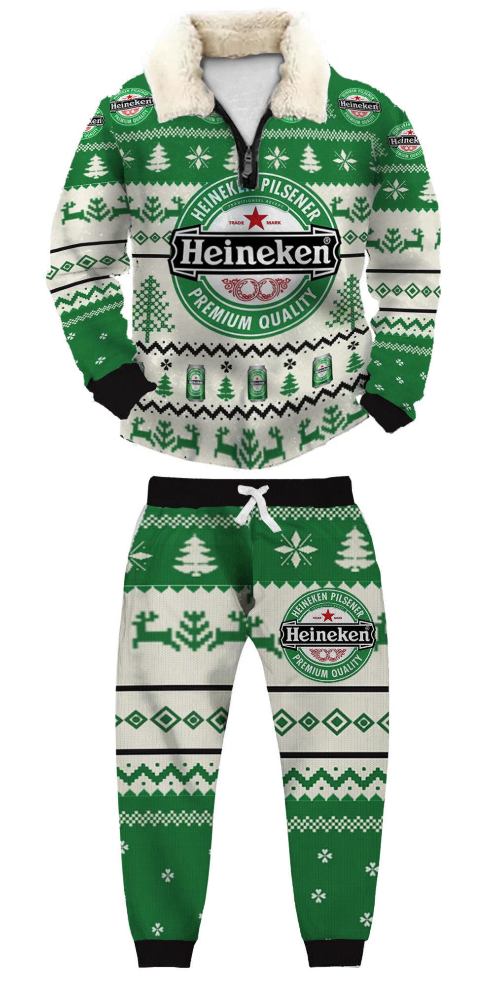 Christmas Ugly Quarter Zip Sweatshirt & Sweatpant Set Edition092