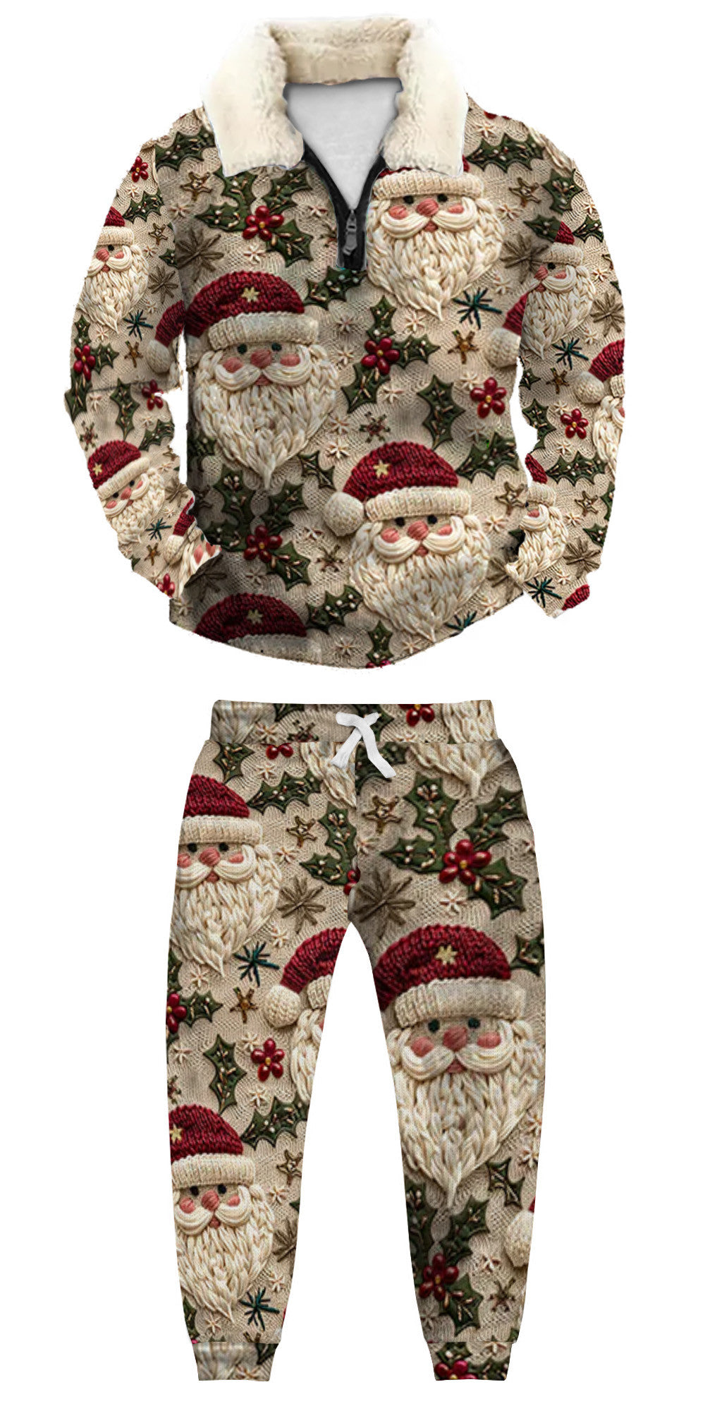 Christmas Ugly Quarter Zip Sweatshirt & Sweatpant Set Edition098