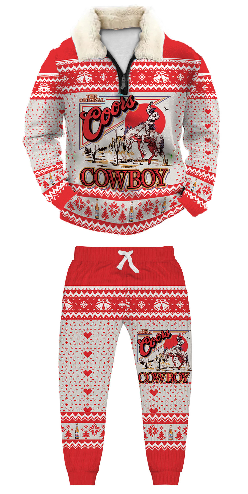 Christmas Ugly Quarter Zip Sweatshirt & Sweatpant Set Edition099