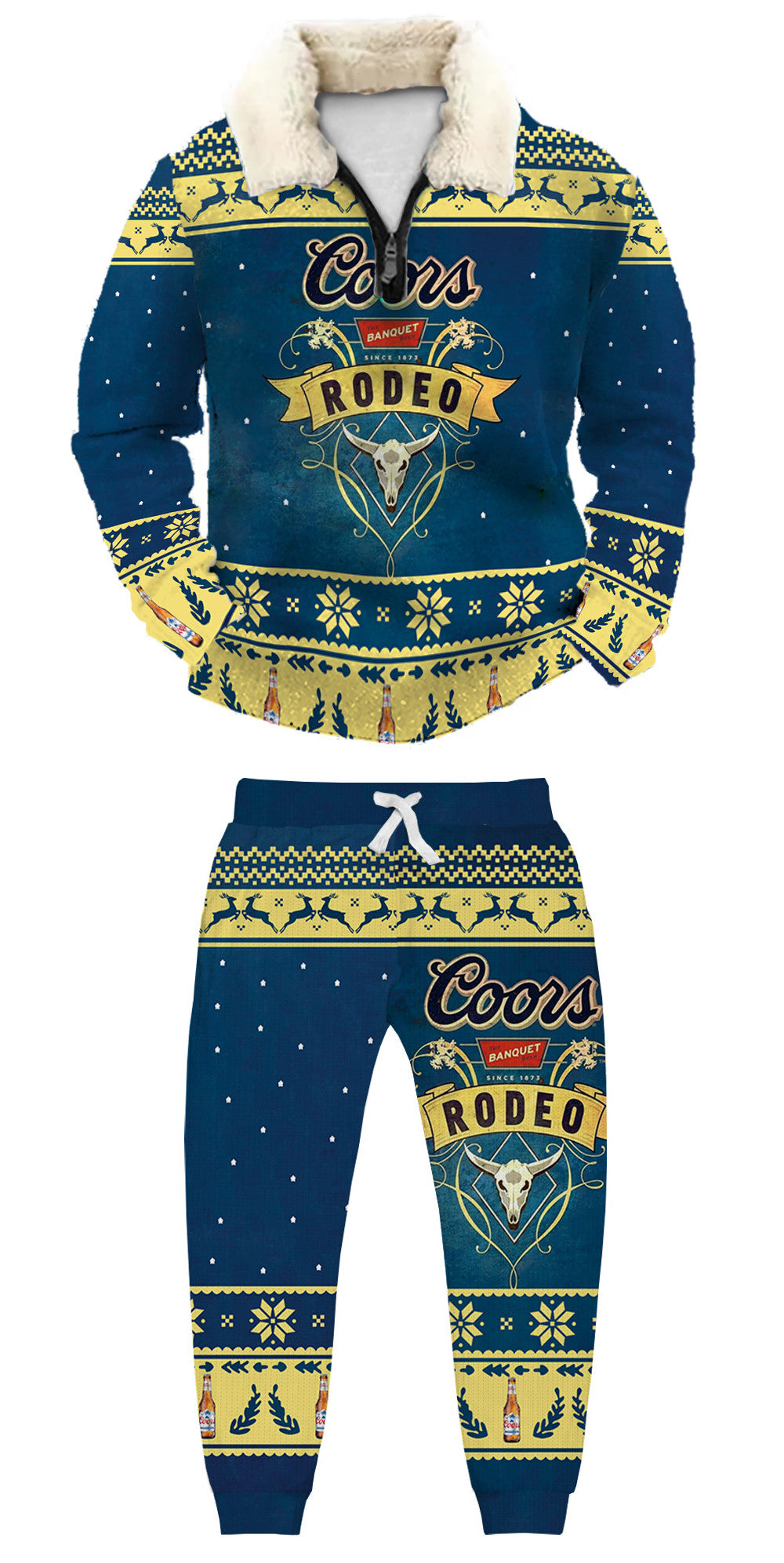Christmas Ugly Quarter Zip Sweatshirt & Sweatpant Set Edition102