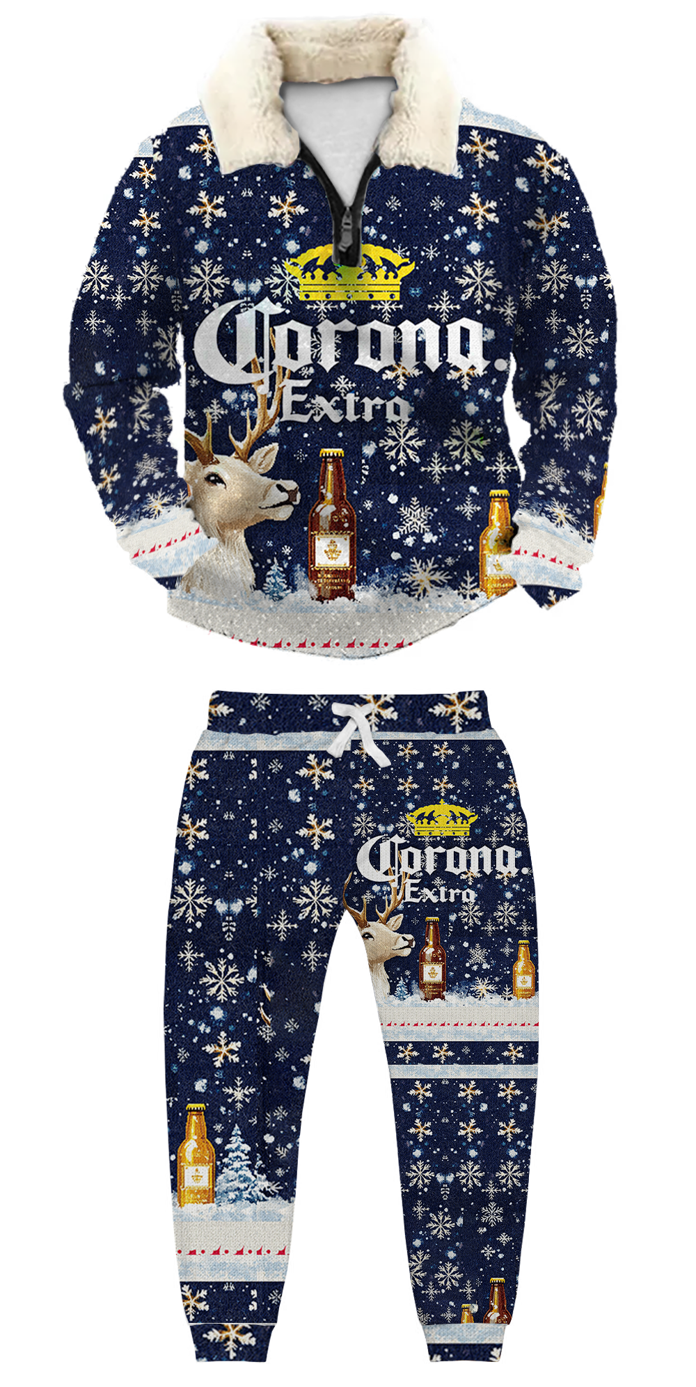 Christmas Ugly Quarter Zip Sweatshirt & Sweatpant Set Edition103