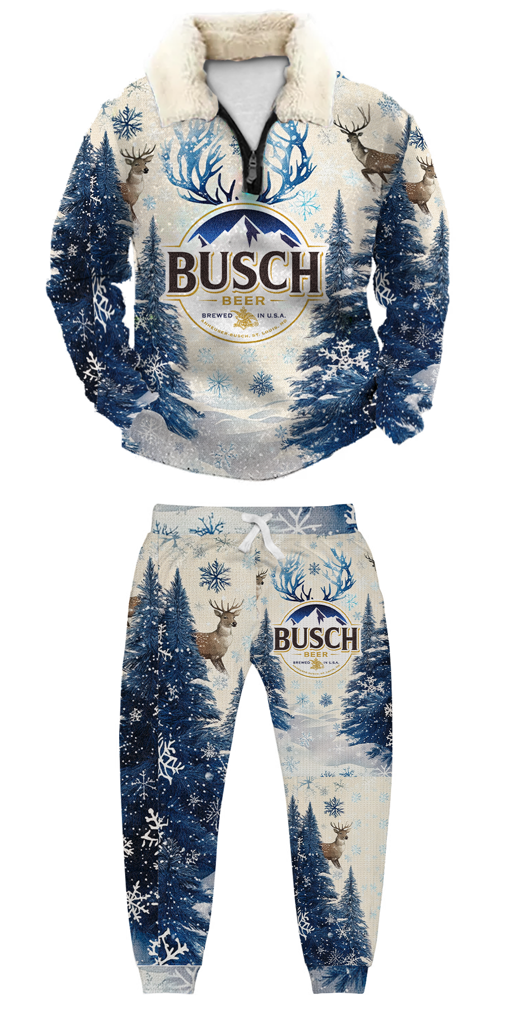 Christmas Ugly Quarter Zip Sweatshirt & Sweatpant Set Edition104