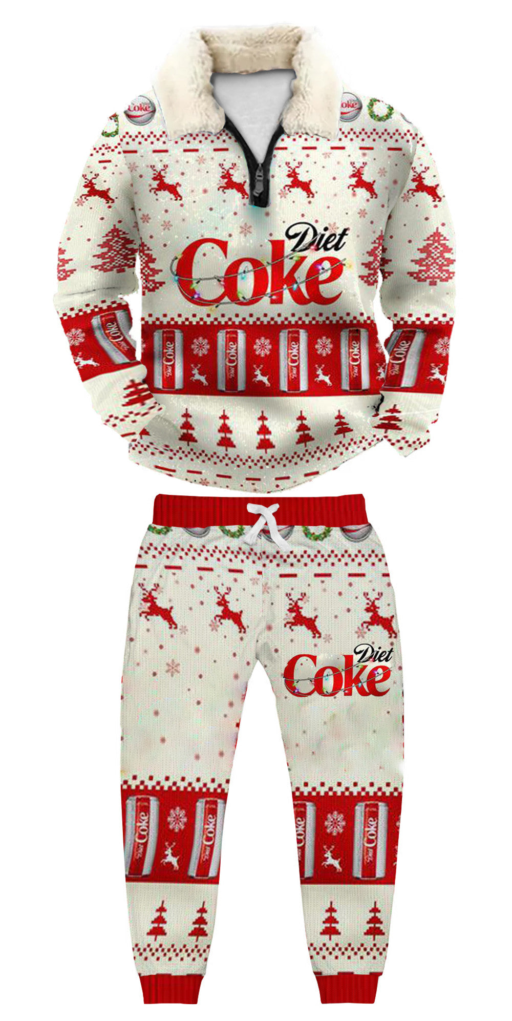 Christmas Ugly Quarter Zip Sweatshirt & Sweatpant Set Edition108