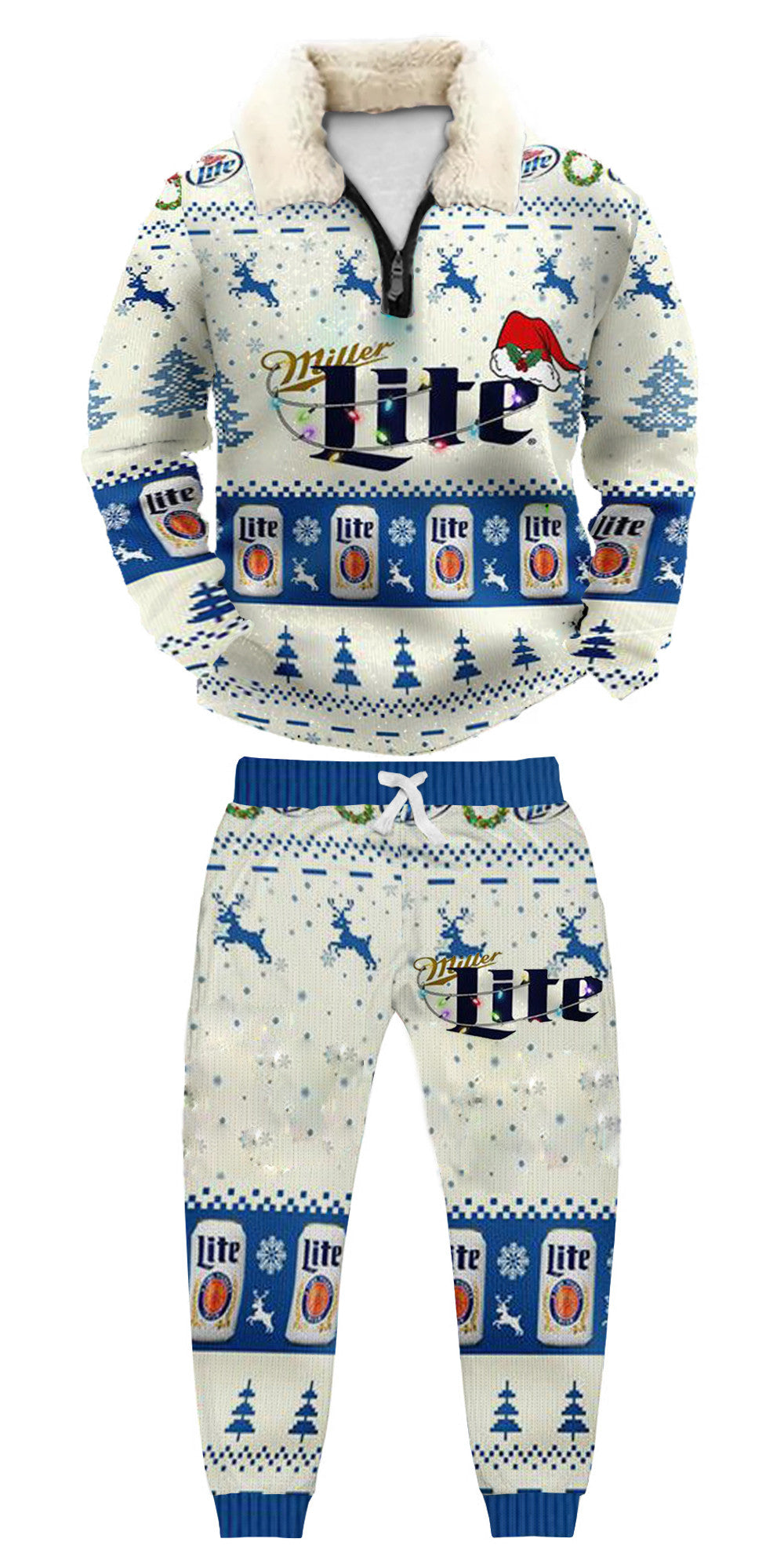 Christmas Ugly Quarter Zip Sweatshirt & Sweatpant Set Edition109