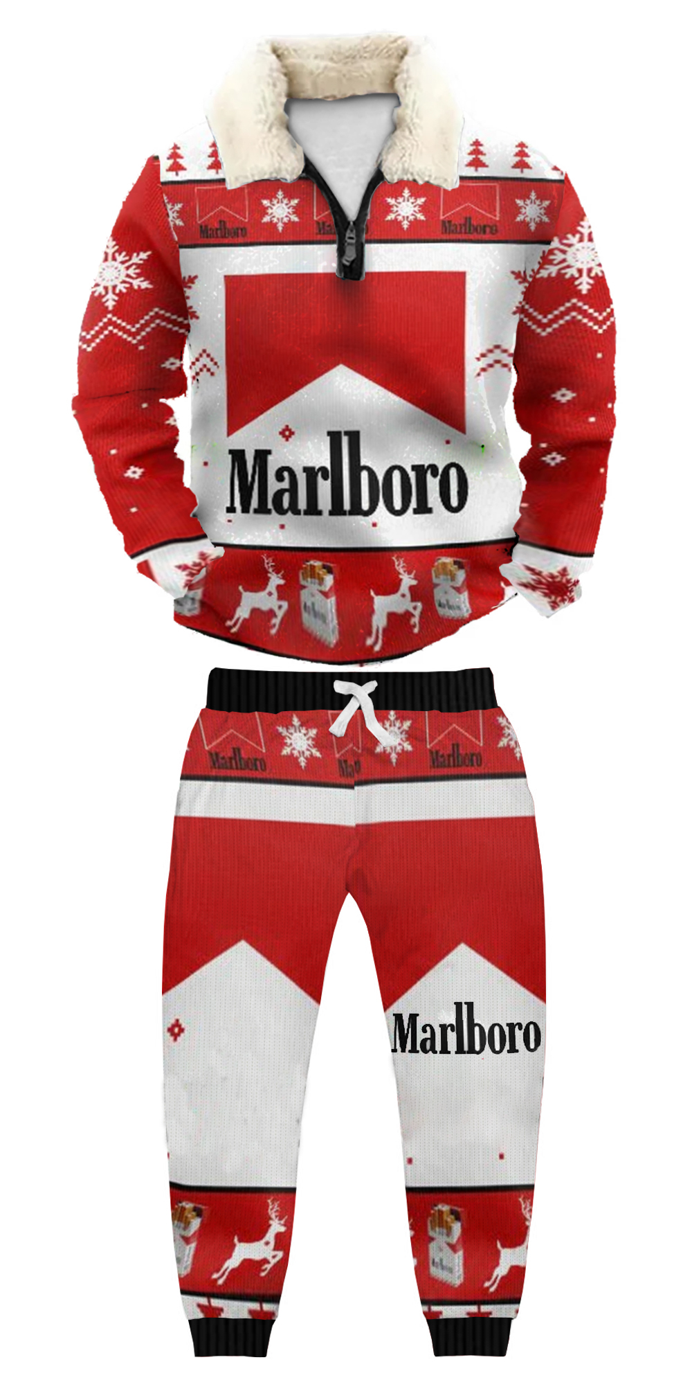Christmas Ugly Quarter Zip Sweatshirt & Sweatpant Set Edition110