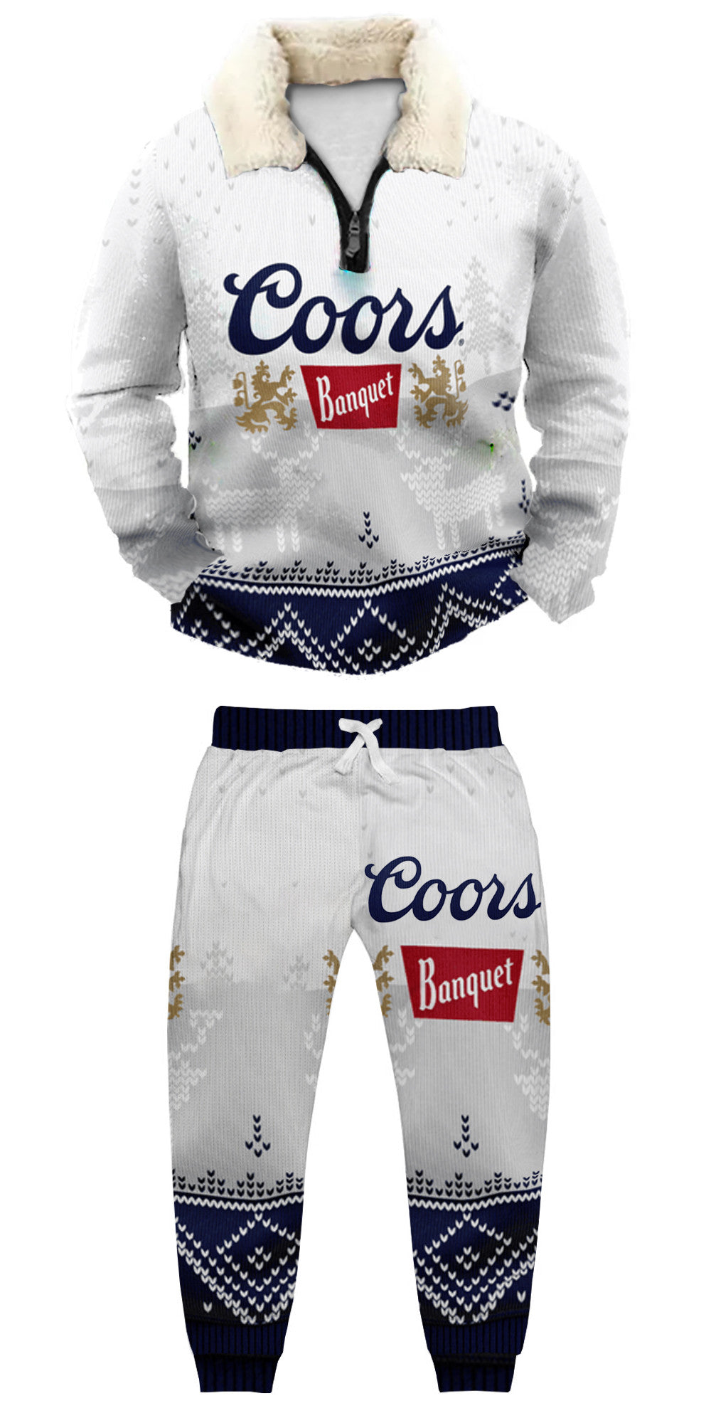 Christmas Ugly Quarter Zip Sweatshirt & Sweatpant Set Edition117