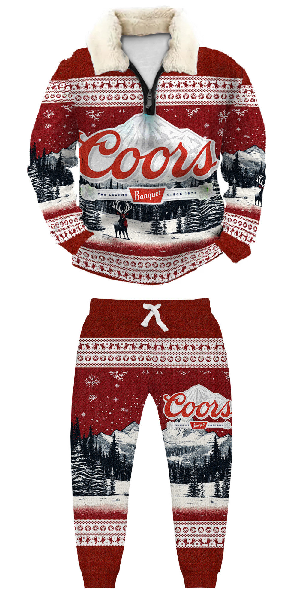 Christmas Ugly Quarter Zip Sweatshirt & Sweatpant Set Edition118