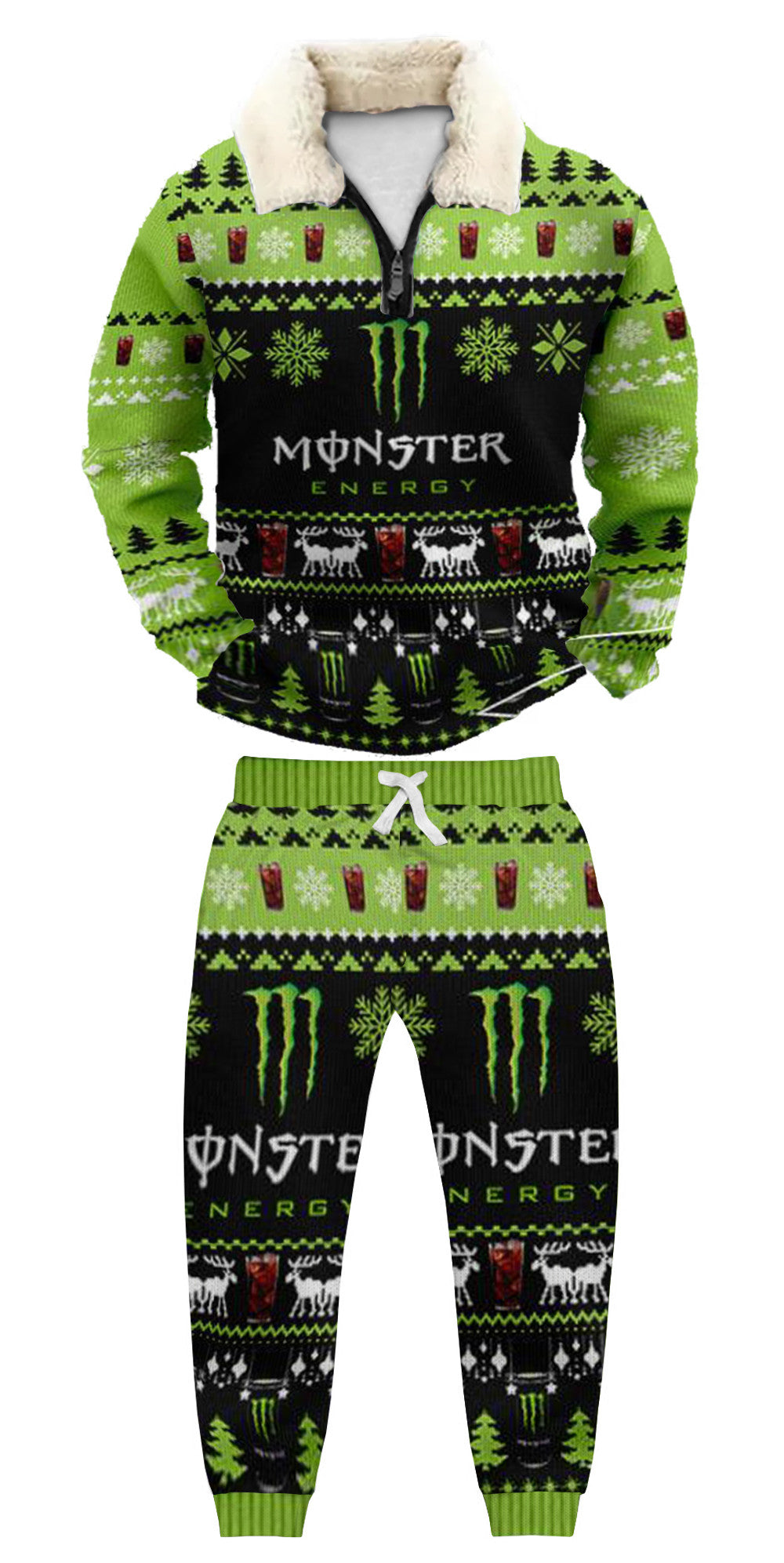 Christmas Ugly Quarter Zip Sweatshirt & Sweatpant Set Edition120