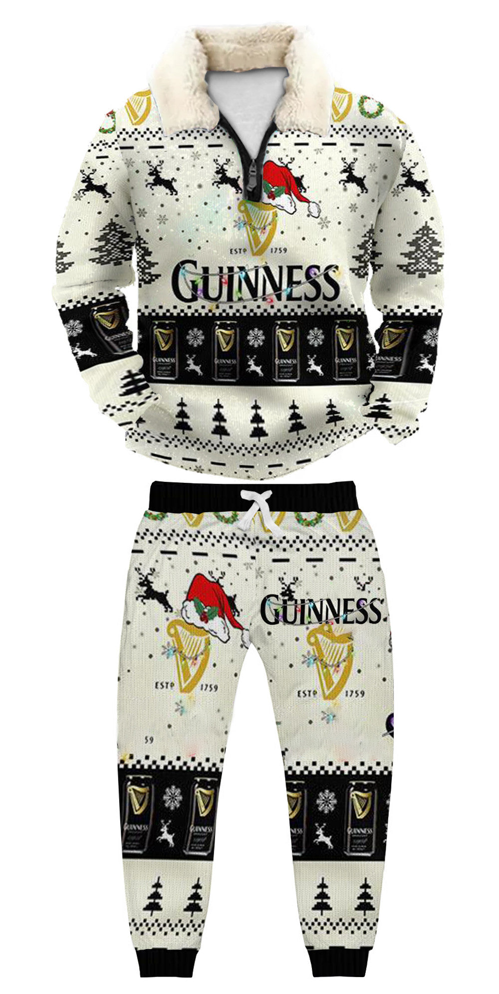 Christmas Ugly Quarter Zip Sweatshirt & Sweatpant Set Edition121