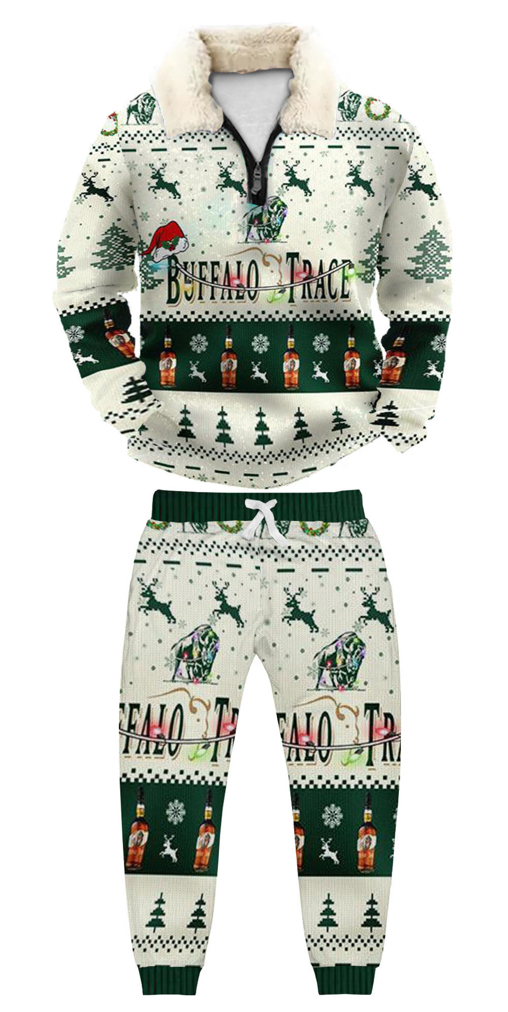 Christmas Ugly Quarter Zip Sweatshirt & Sweatpant Set Edition123