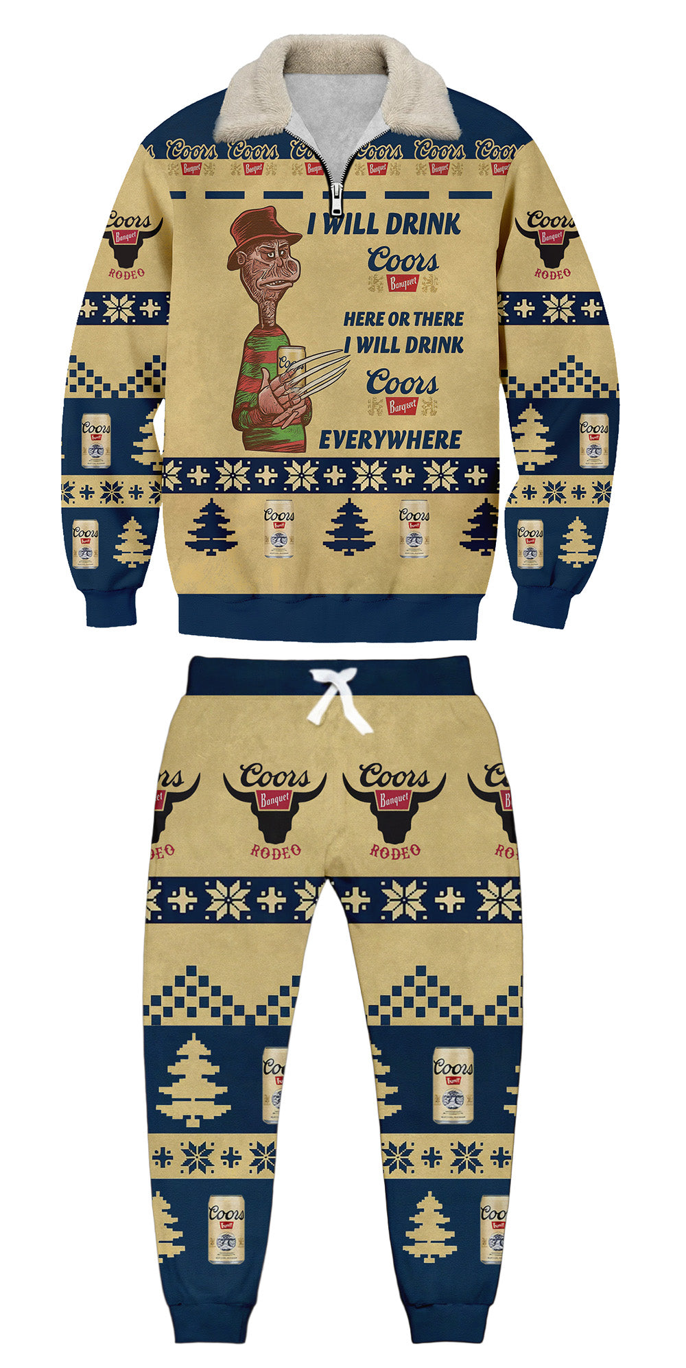 Christmas Ugly Quarter Zip Sweatshirt & Sweatpant Set Edition154