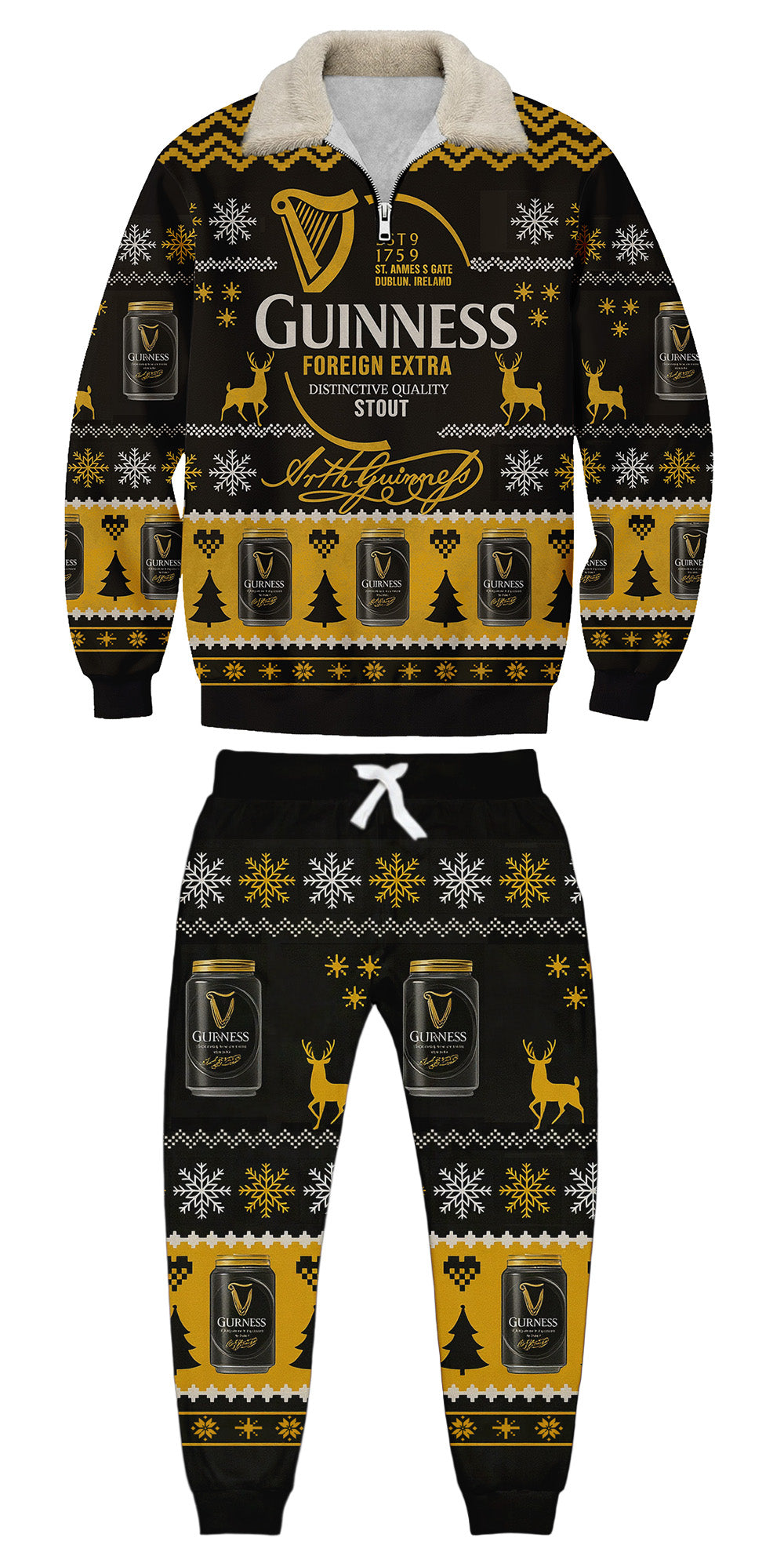 Christmas Ugly Quarter Zip Sweatshirt & Sweatpant Set Edition159