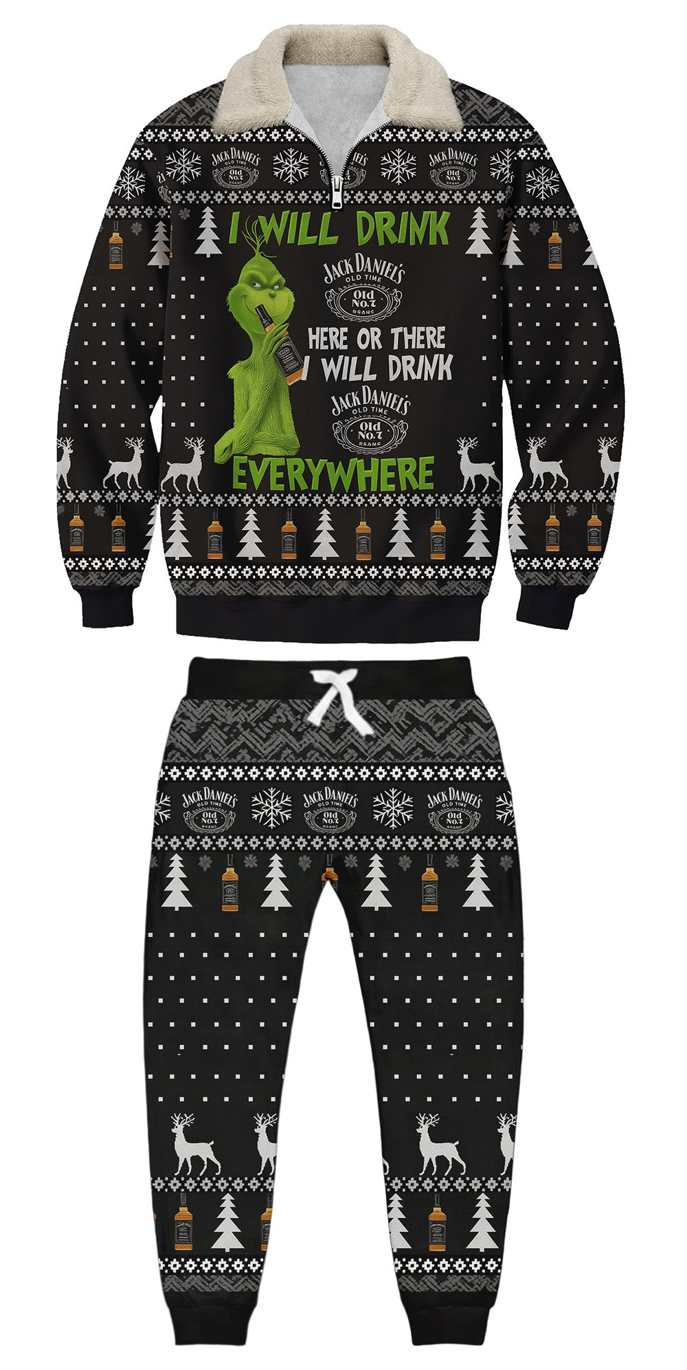 Christmas Ugly Quarter Zip Sweatshirt & Sweatpant Set Edition164