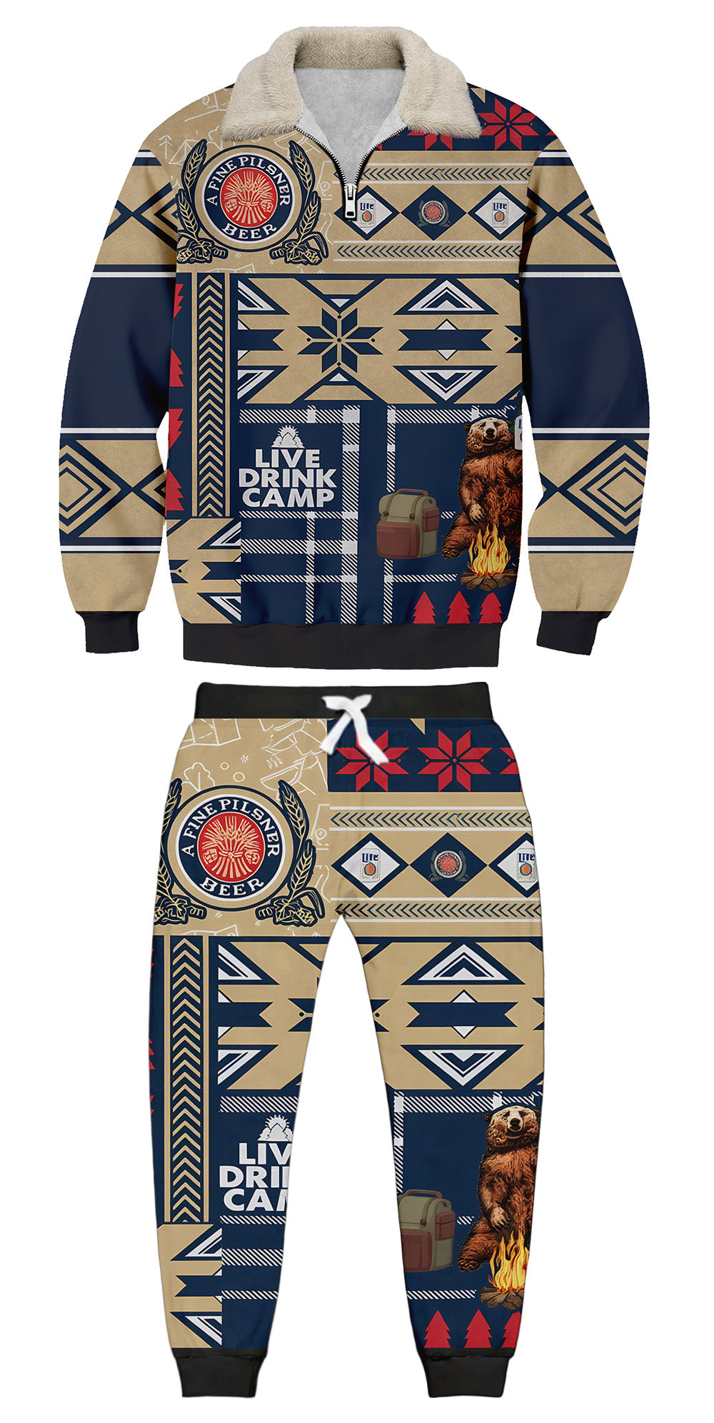 Christmas Ugly Quarter Zip Sweatshirt & Sweatpant Set Edition168