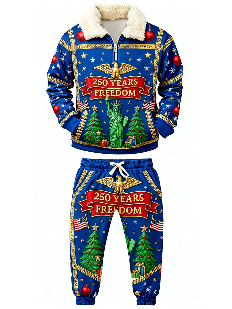 Christmas Ugly Quarter Zip Sweatshirt & Sweatpant Set Edition173