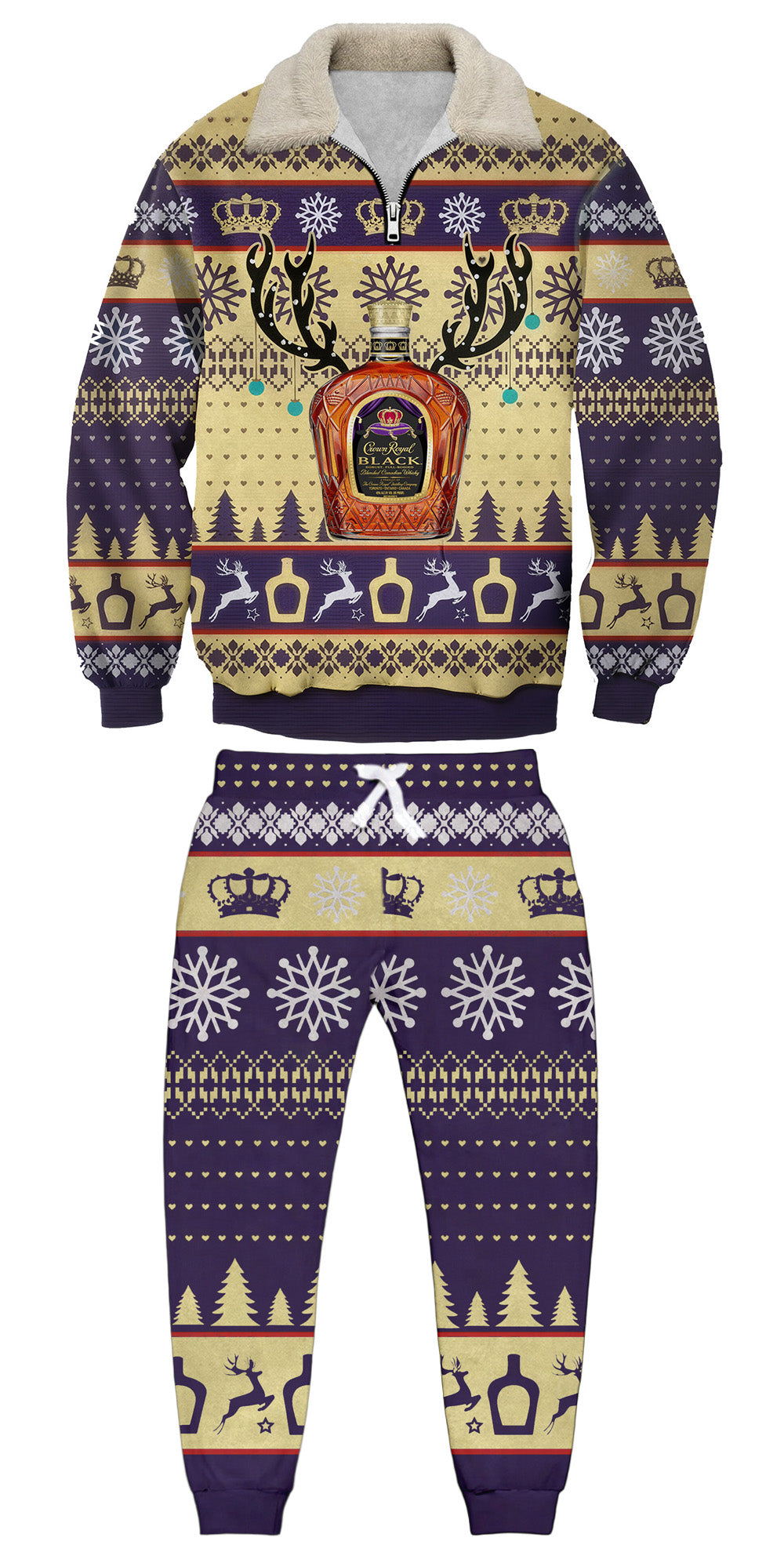 Christmas Ugly Quarter Zip Sweatshirt & Sweatpant Set Edition174