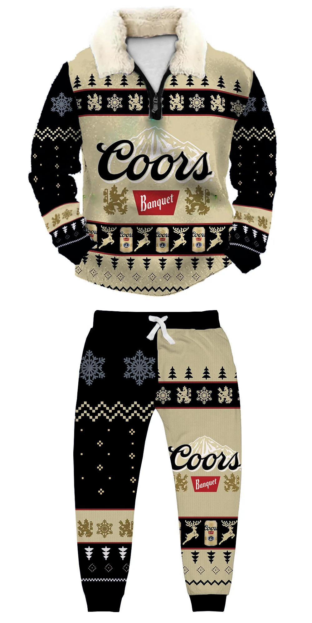 Christmas Ugly Quarter Zip Sweatshirt & Sweatpant Set Edition180