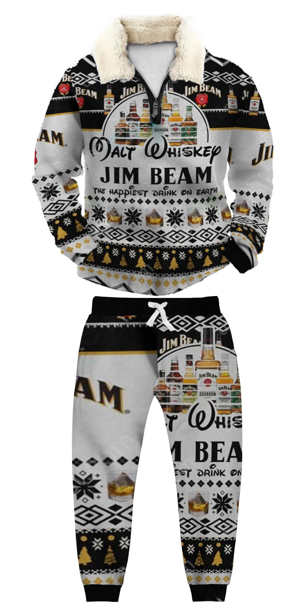 Christmas Ugly Quarter Zip Sweatshirt & Sweatpant Set Edition187