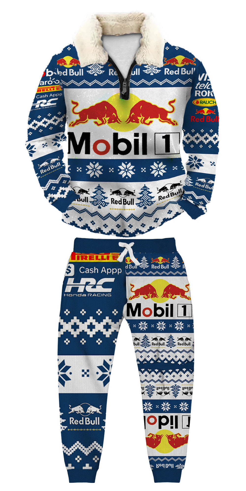 Christmas Ugly Quarter Zip Sweatshirt & Sweatpant Set Edition214