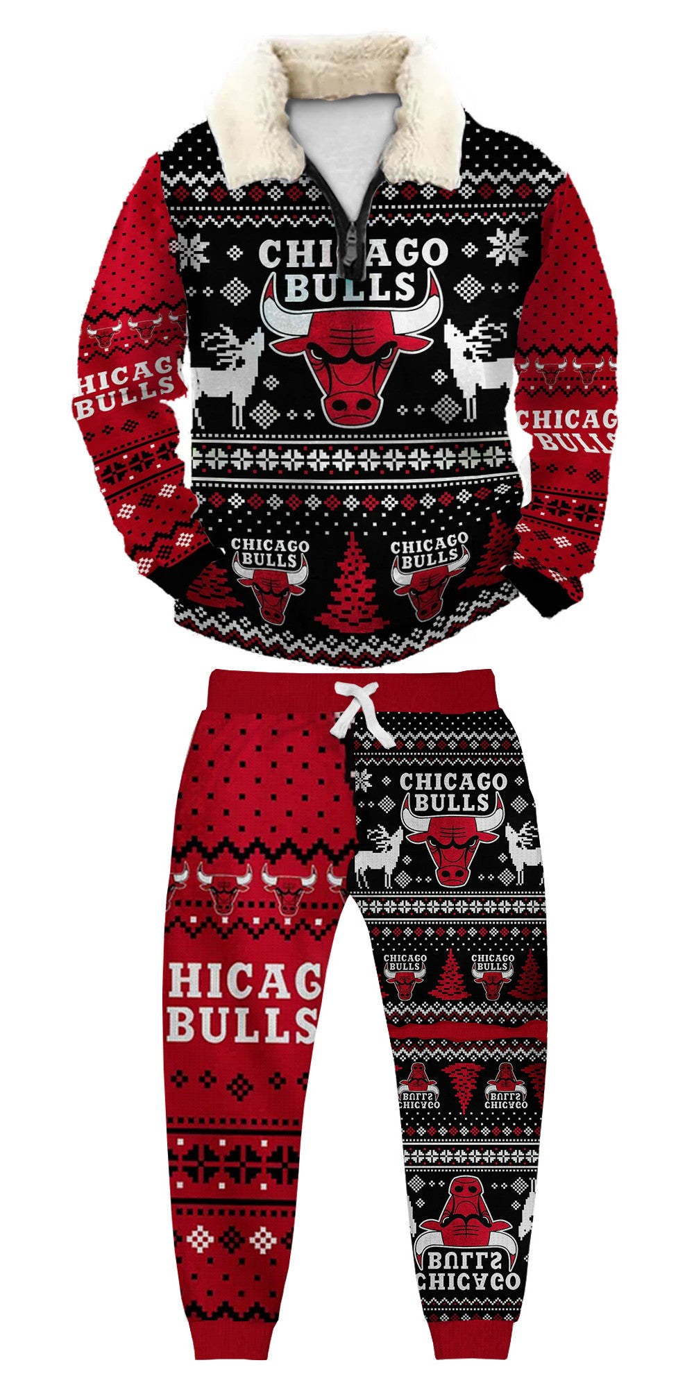 Christmas Ugly Quarter Zip Sweatshirt & Sweatpant Set Edition216