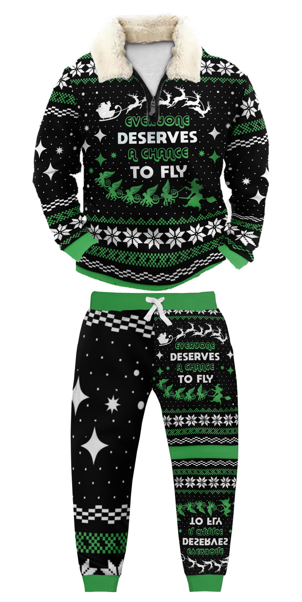 Christmas Ugly Quarter Zip Sweatshirt & Sweatpant Set Edition219